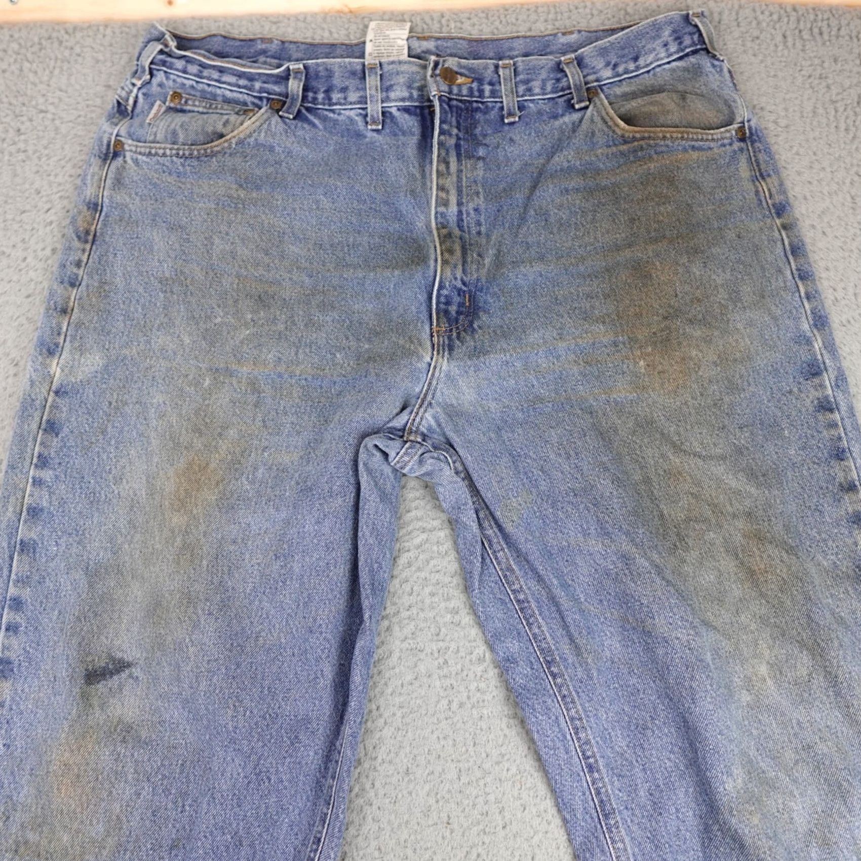 Carhartt Carhartt Jeans Mens 44x32 Blue Denim Patch 40x32 Actual DST Work Size US 44 / EU 60 - 4 Thumbnail