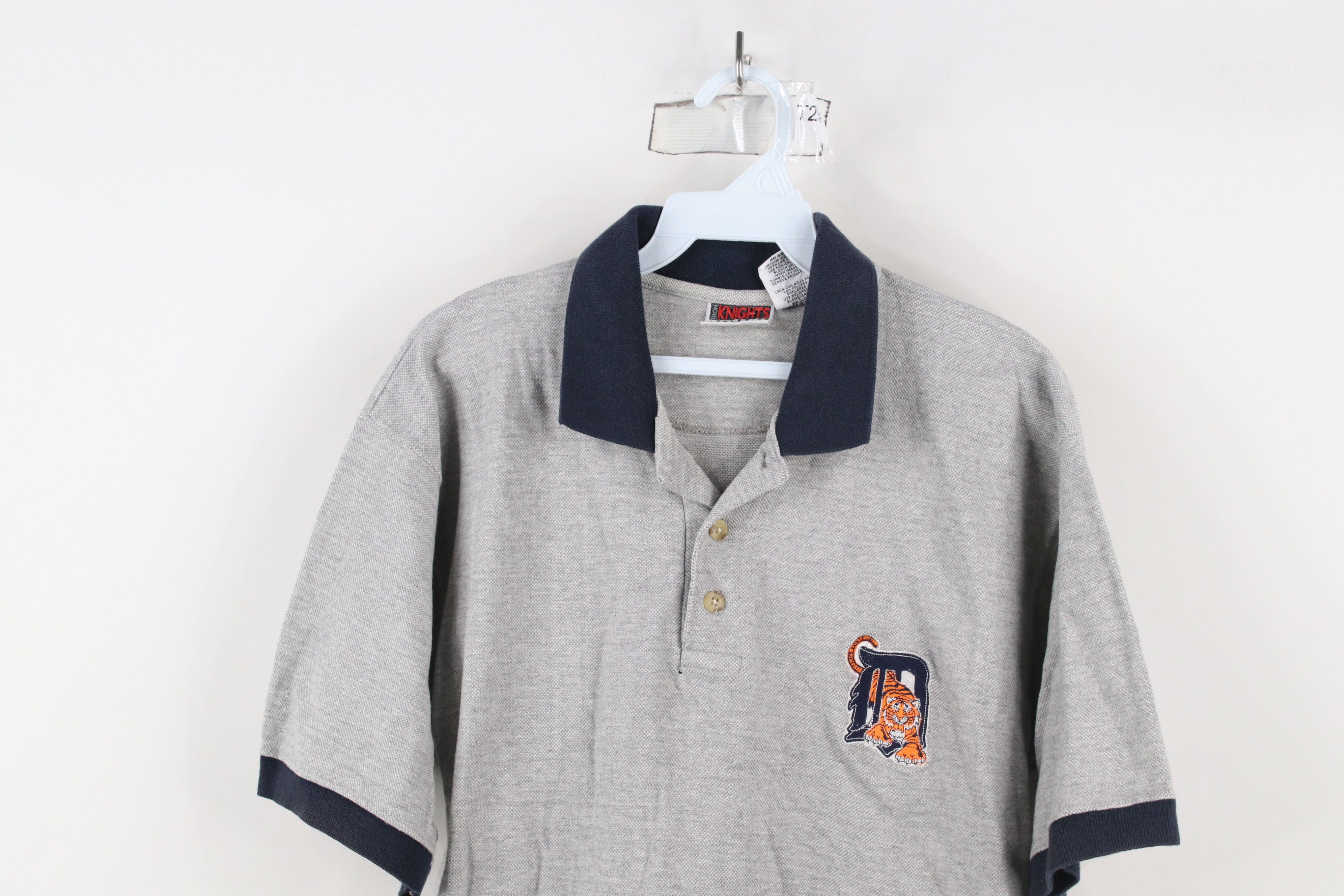 Vintage Vintage 90s Detroit Tigers Baseball Collared Polo Shirt Gray Size US M / EU 48-50 / 2 - 2 Thumbnail