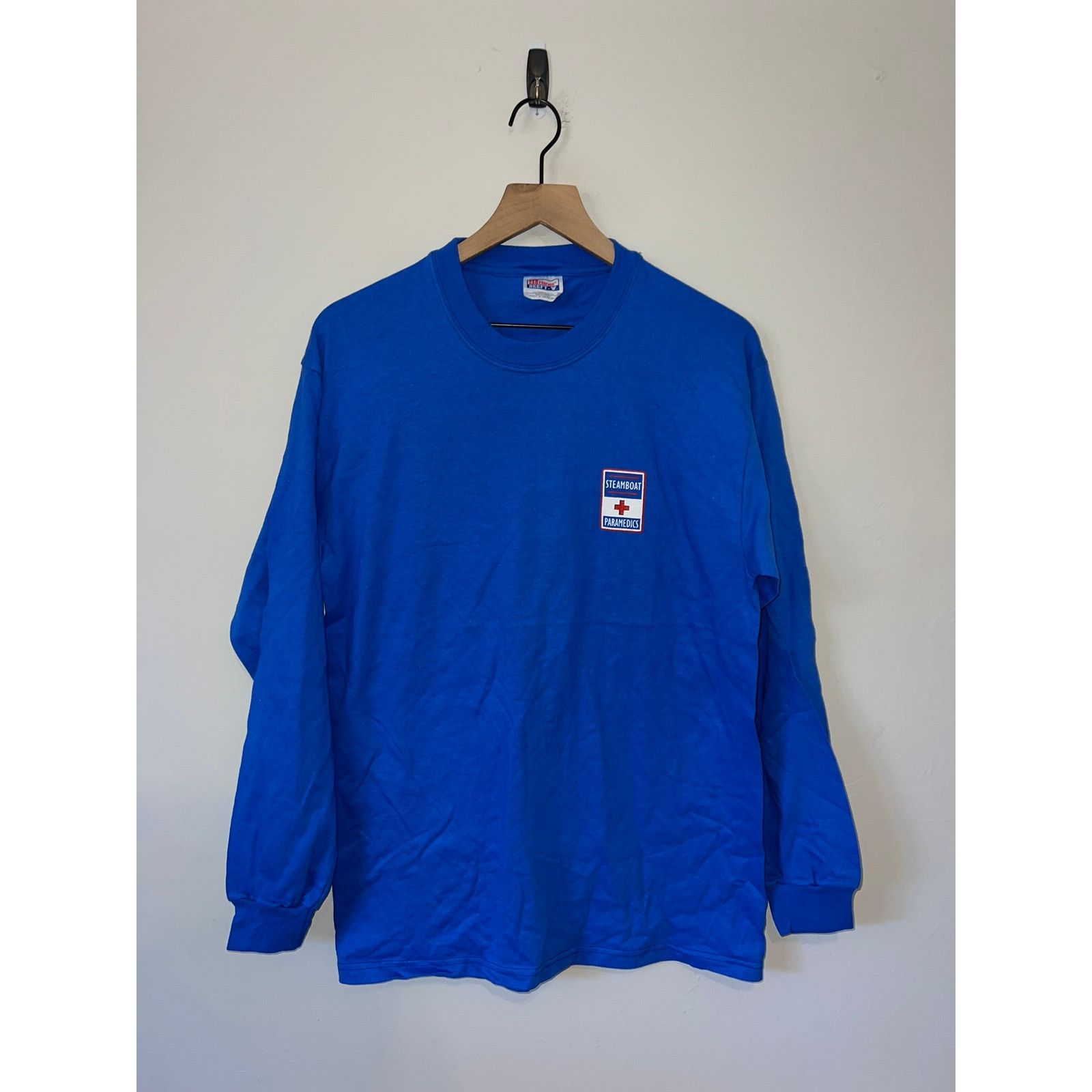 Hanes Vintage Steamboat Shirt Paramedics Joke Tee Long Sleeve 90s Size US M / EU 48-50 / 2 - 1 Thumbnail