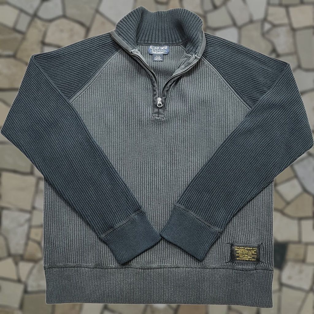 Polo Ralph Lauren VINTAGE Polo Ralph Lauren Sweater M Gray Ribbed 1/4 Zip Standard Issue Military Style Pullover Mens Size US M / EU 48-50 / 2 - 1 Thumbnail
