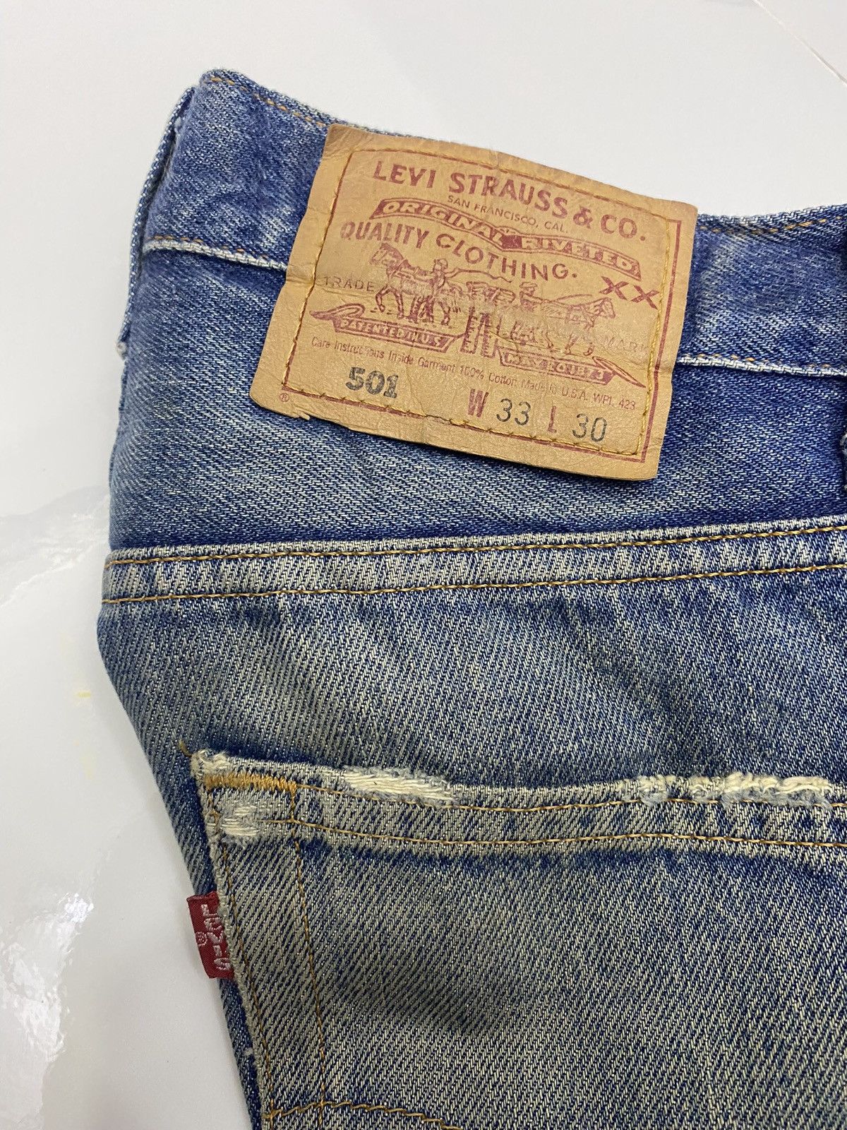 Levi's RARE🔥VTG LEVIS 501 BAGGY JEANS DISTRESSED DENIM Size US 32 / EU 48 - 7 Thumbnail