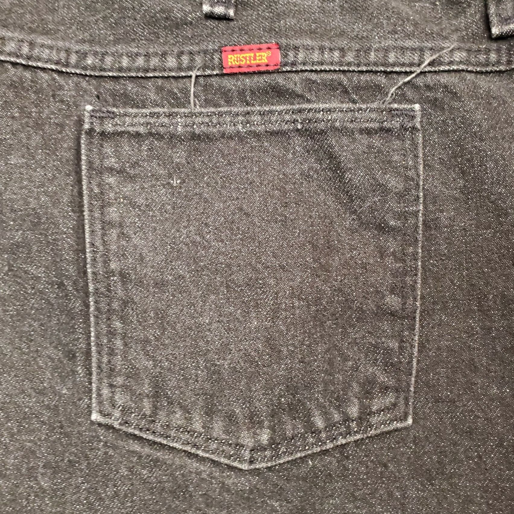 Vintage VINTAGE Rustler Mens Jeans 46x24 Black Denim 100% Cotton Made in USA Western American Casual Size US 30 / EU 46 - 5 Thumbnail