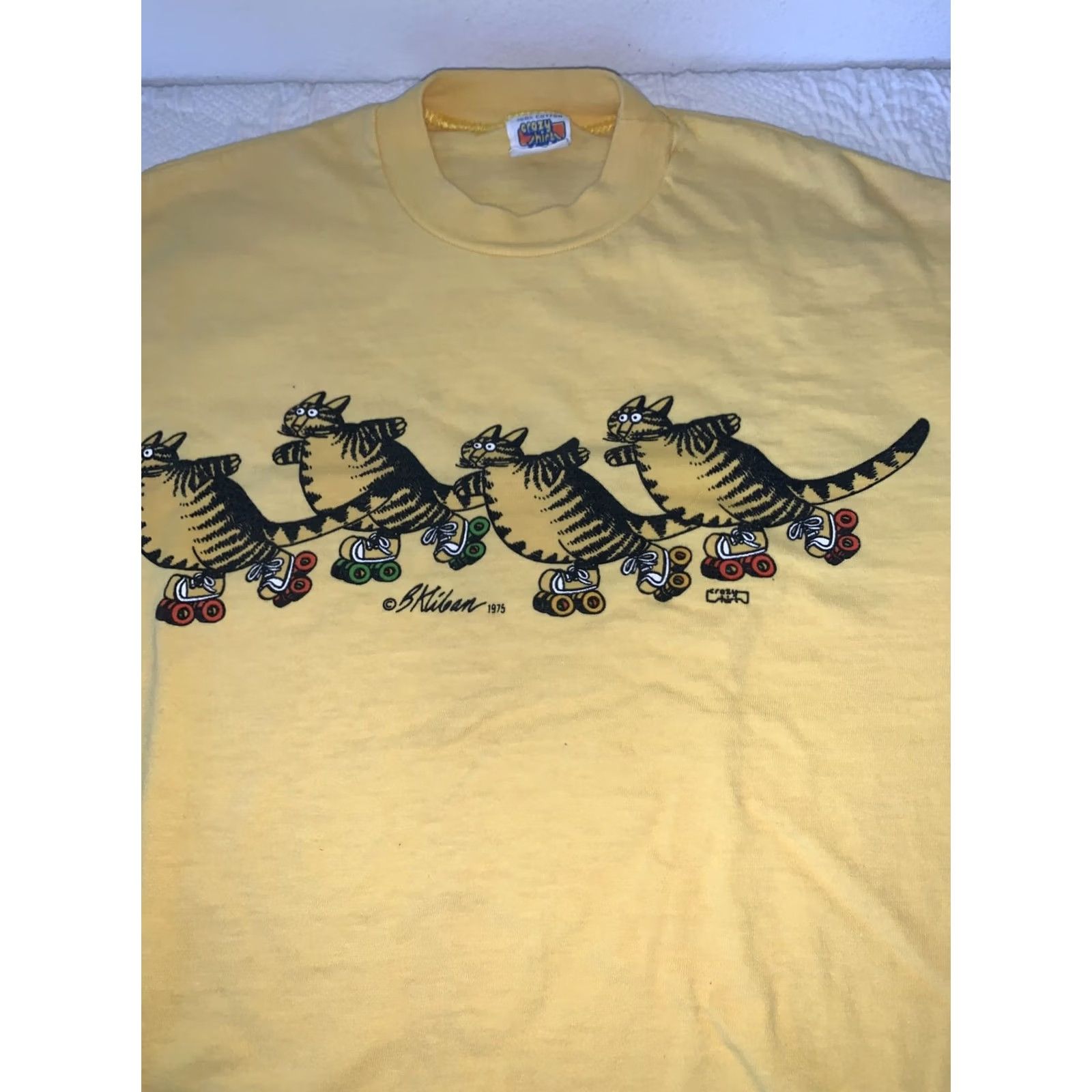 Vintage B Kliban Cat Vintage 70s Shirt - Crazy Shirts XL Yellow Size US XL / EU 56 / 4 - 2 Thumbnail