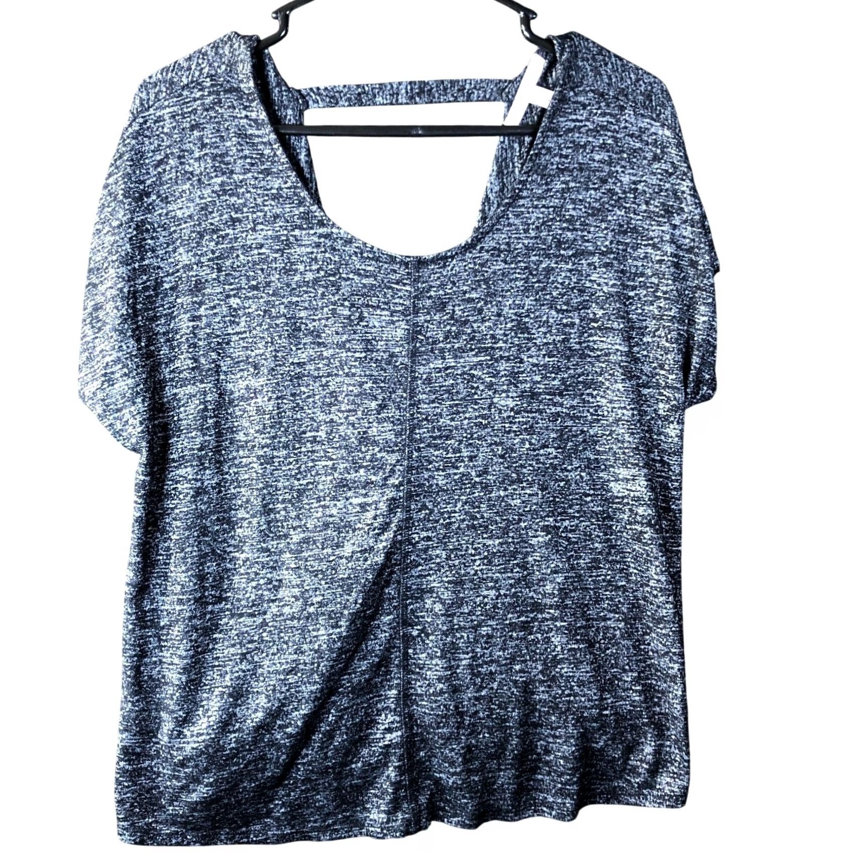Express Express 111 Womens Shirt Black Gray Open Back Short Sleeve Stretch Small Shirt Women Regular XS? Size S / US 4 / IT 40 - 2 Thumbnail