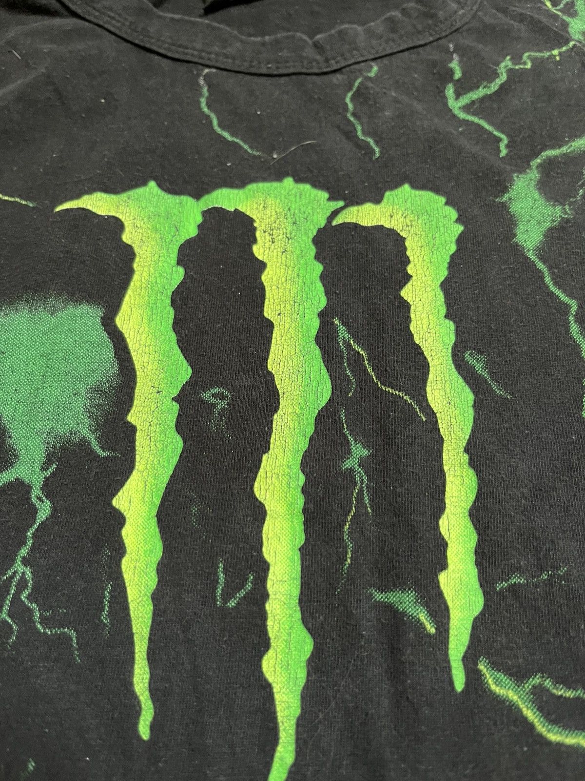 Vintage Rare Monster Energy "Thunder" All Over Print Tee Grunge Y2K Size US M / EU 48-50 / 2 - 4 Thumbnail