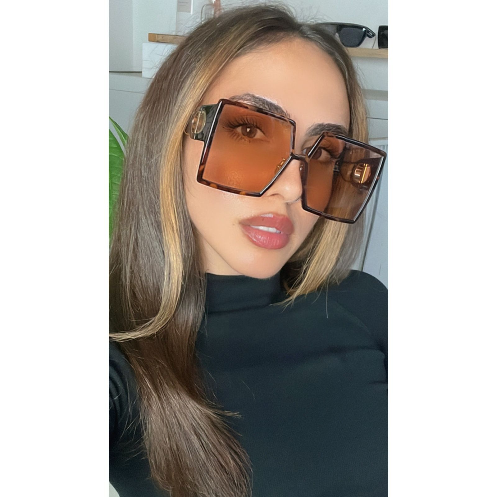 Dior NEW Dior 30Montaigne SU Brown Oversized Square Sunglasses Size ONE SIZE - 2 Thumbnail