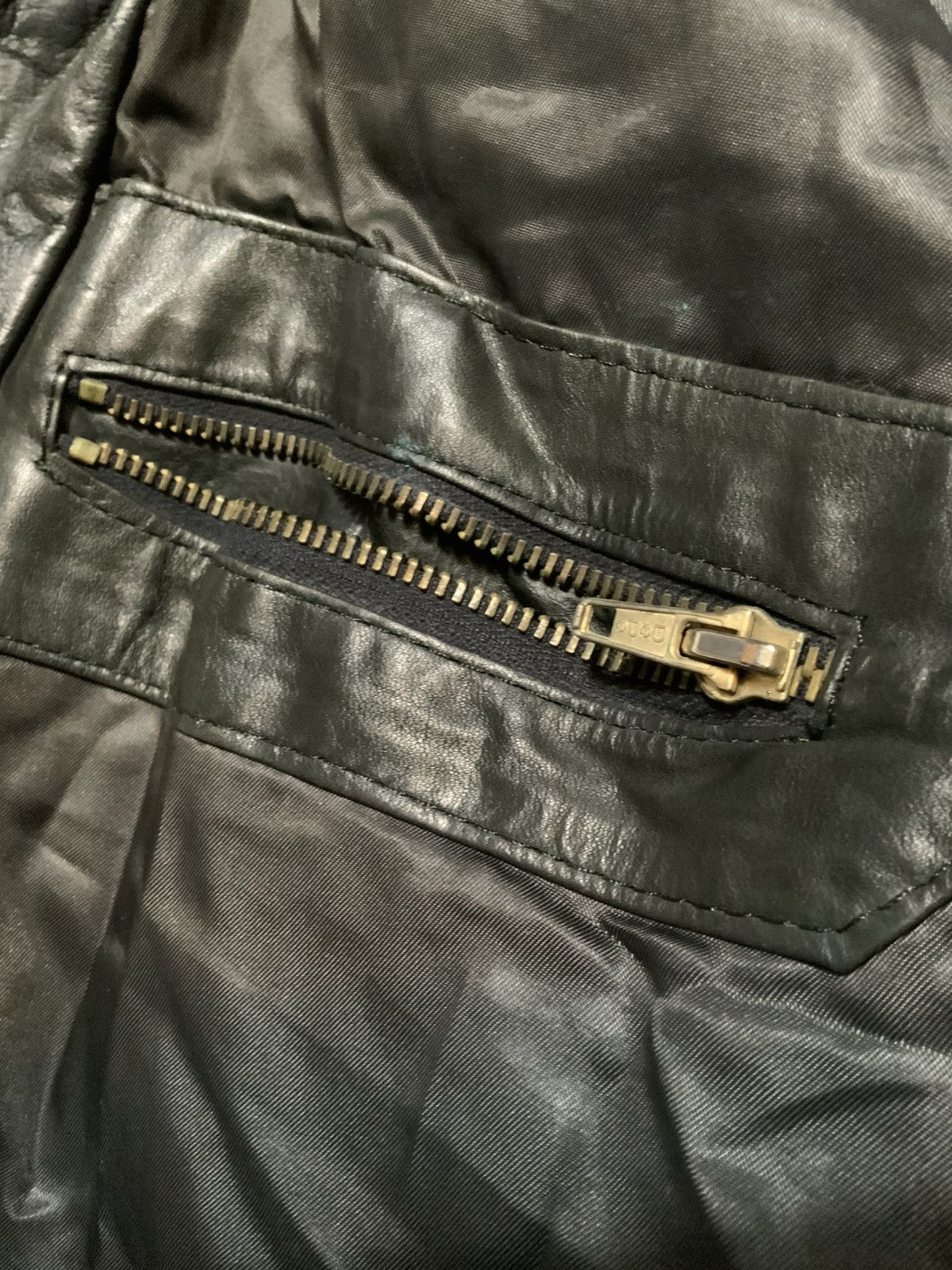 Vintage Vintage Motorcycle Bike Lamb Goat Skin Zip Bomber Jacket Size US L / EU 52-54 / 3 - 12 Thumbnail