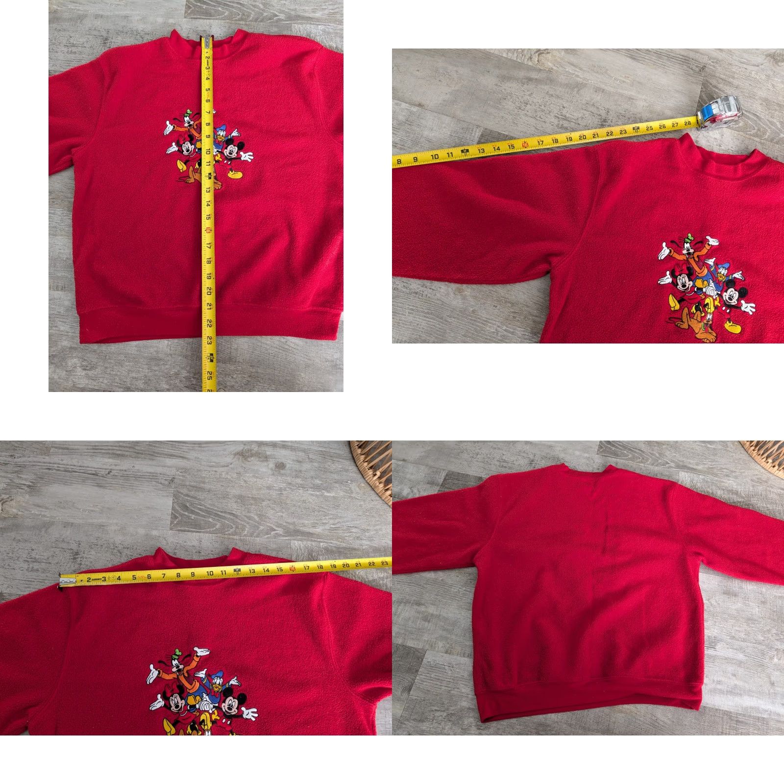 Disney VINTAGE Disney Sweatshirt Mickey Mouse Embroidered Fleece XL Red 90s Disney Store Unisex Adults Boy/Girl Shirts? Size US XL / EU 56 / 4 - 9 Thumbnail
