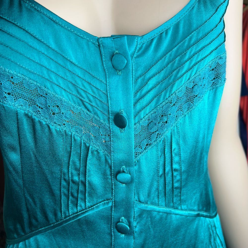 Doek NWT Tufi Duek silk dress green emerald (062) Size XS / US 0-2 / IT 36-38 - 4 Thumbnail