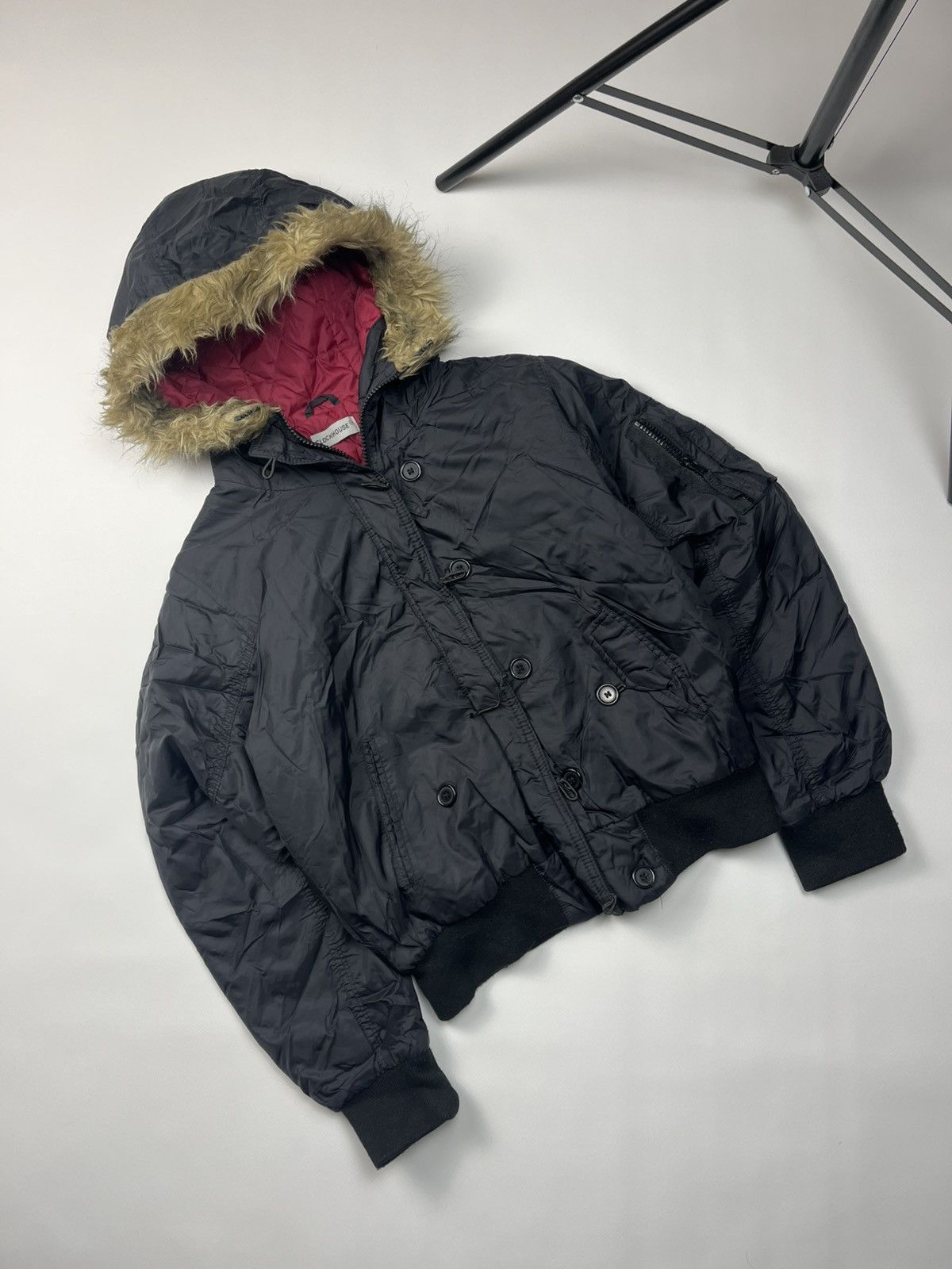If Six Was Nine Y2K Opium Faux Fur LGB Style Bomber Zip Hood Jacket Size US M / EU 48-50 / 2 - 2 Thumbnail