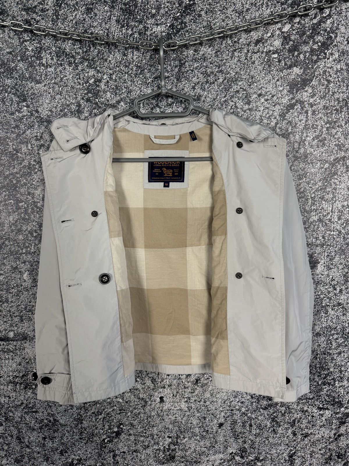Woolrich Woolen Mills Woolrich John Rich & Bros Short Trench Jacket Buttons Sz 10 Size M / US 6-8 / IT 42-44 - 8 Thumbnail