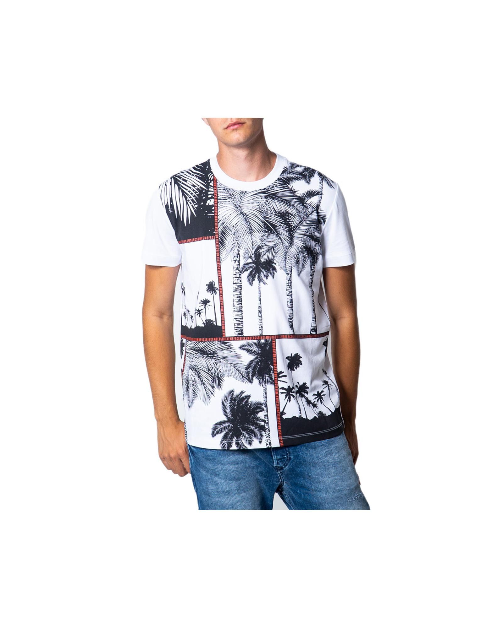 image of Dirk Bikkembergs Printed Cotton Short Sleeve T-Shirt in White, Men's (Size 2XL)