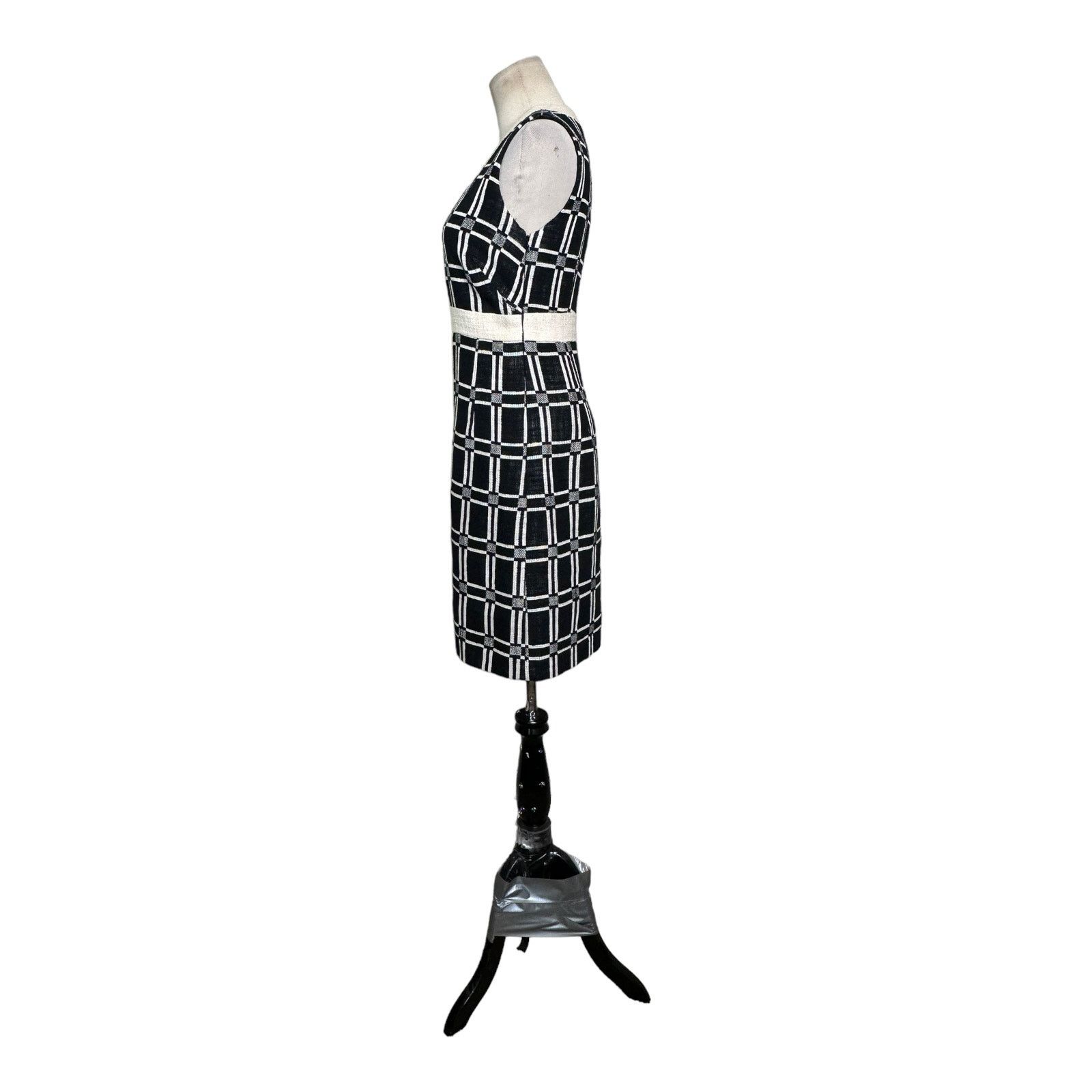 MILLY Milly black cream canvas party sheath dress size 0 Size XS / US 0-2 / IT 36-38 - 13 Thumbnail