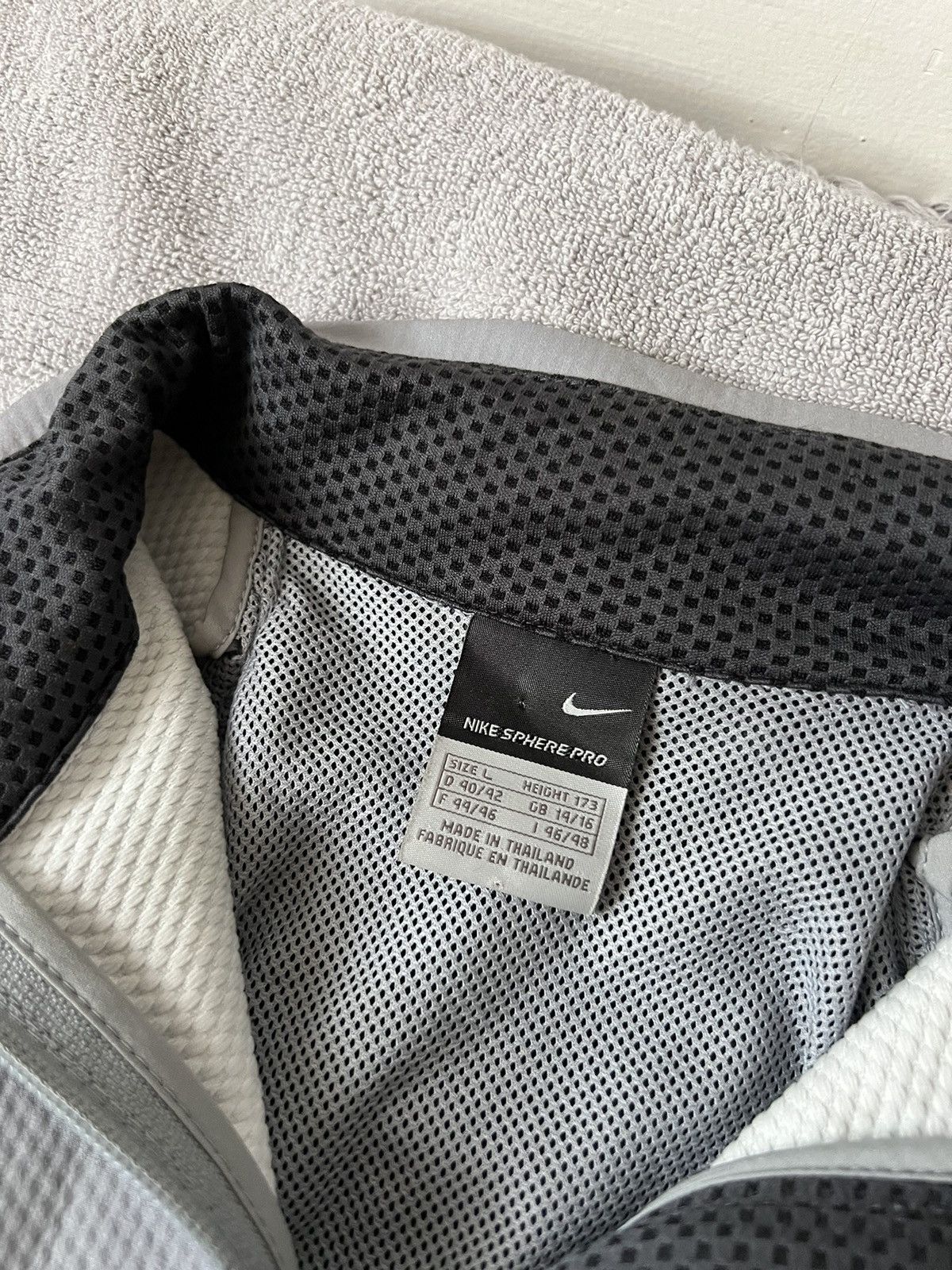 Nike × Vintage Nike vintage drill zip jacket grey y2k style mini swoosh Size US M / EU 48-50 / 2 - 5 Thumbnail