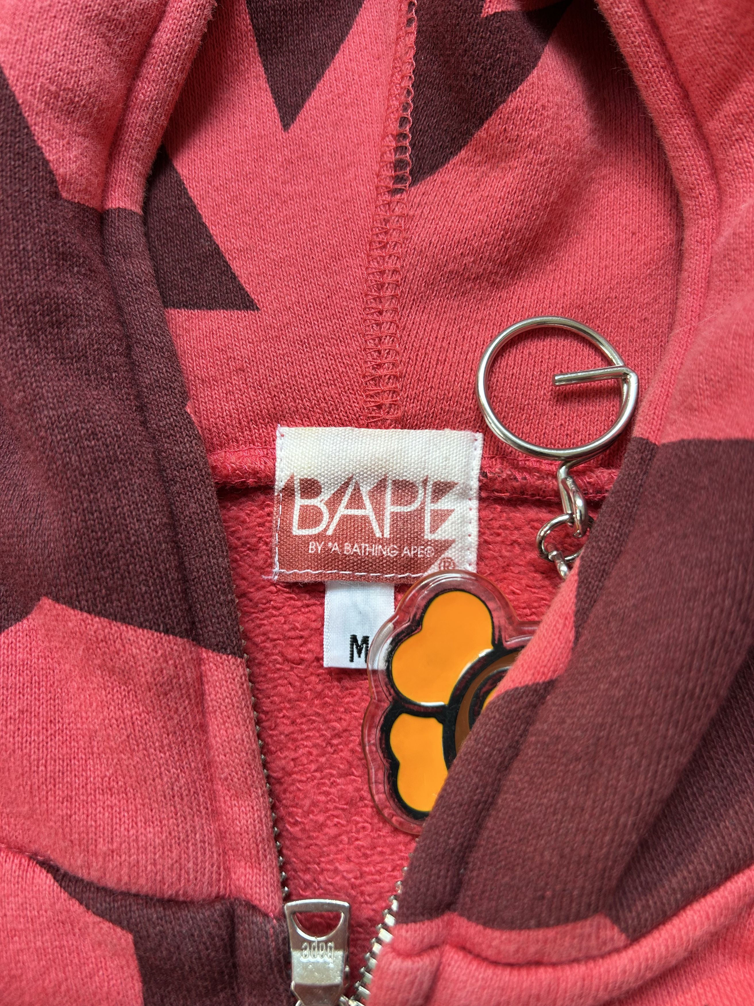 Bape Bape Star Pattern Full Zip Hoodie Red [Size M] Size US M / EU 48-50 / 2 - 4 Thumbnail
