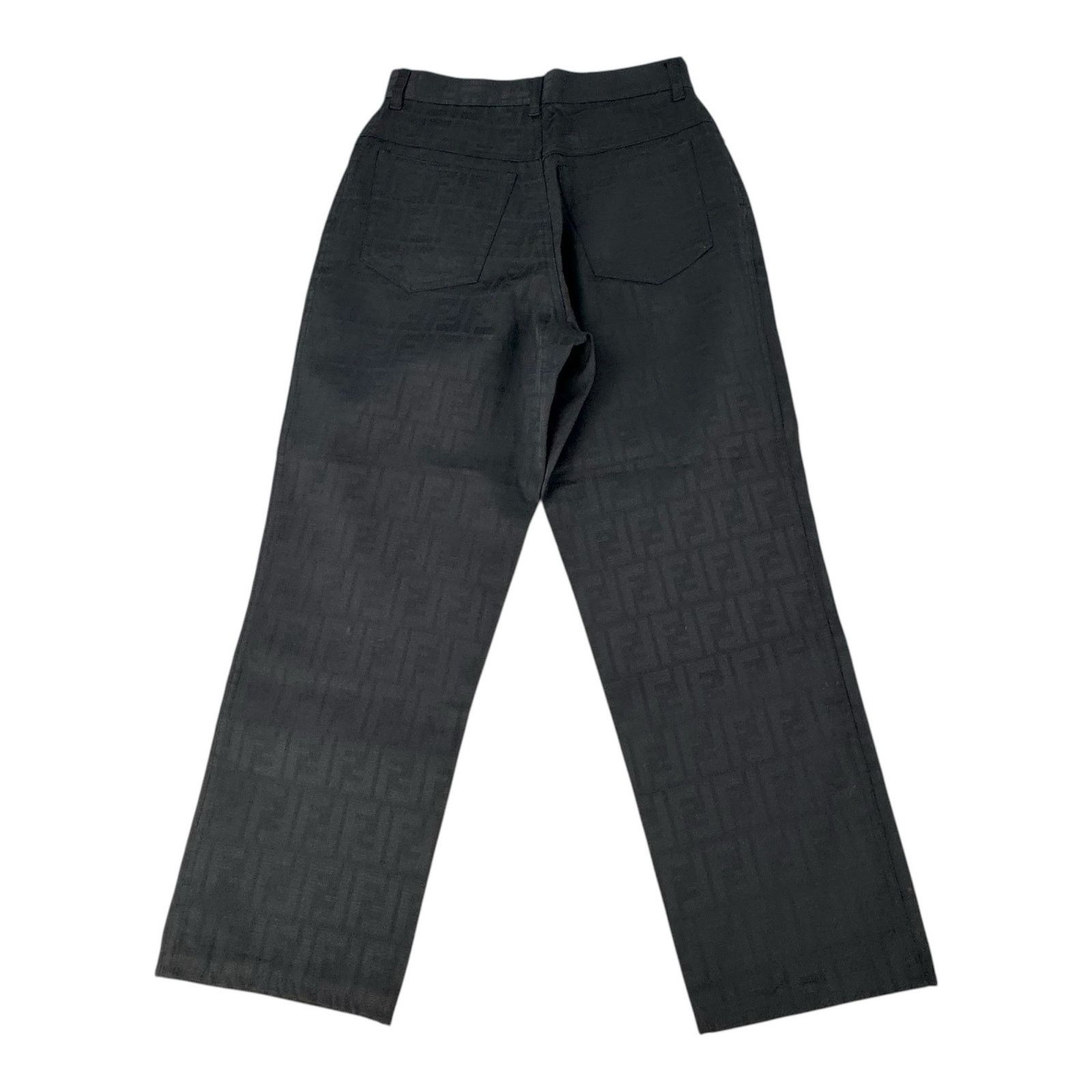 Fendi Fendi Vintage Cropped Black Zucca Print Pant Size 27" / US 4 / IT 40 - 2 Thumbnail