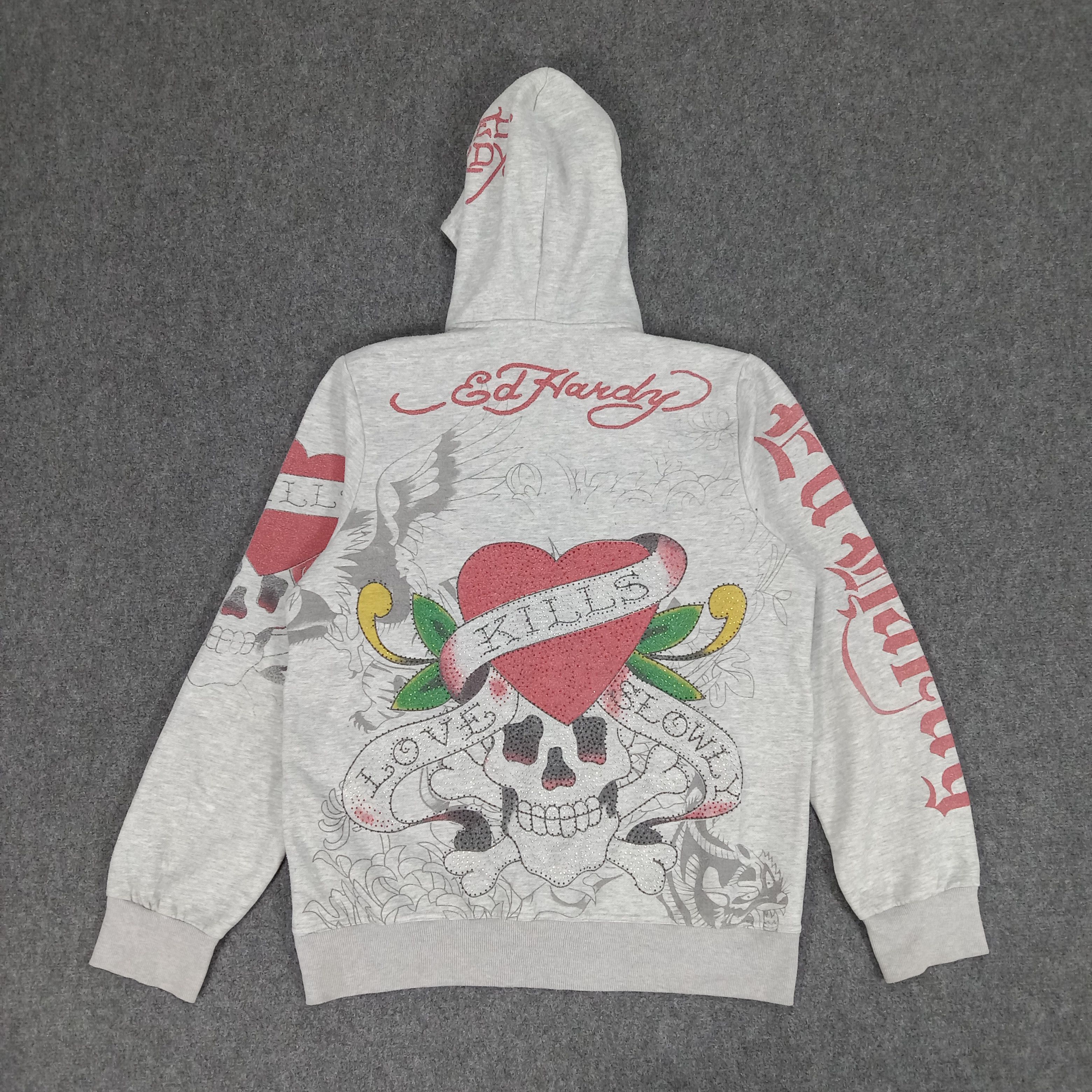 Christian Audigier × Ed Hardy × Vintage Ed Hardy by Christian Audiger Skull Art Hoodies Size US M / EU 48-50 / 2 - 7 Thumbnail