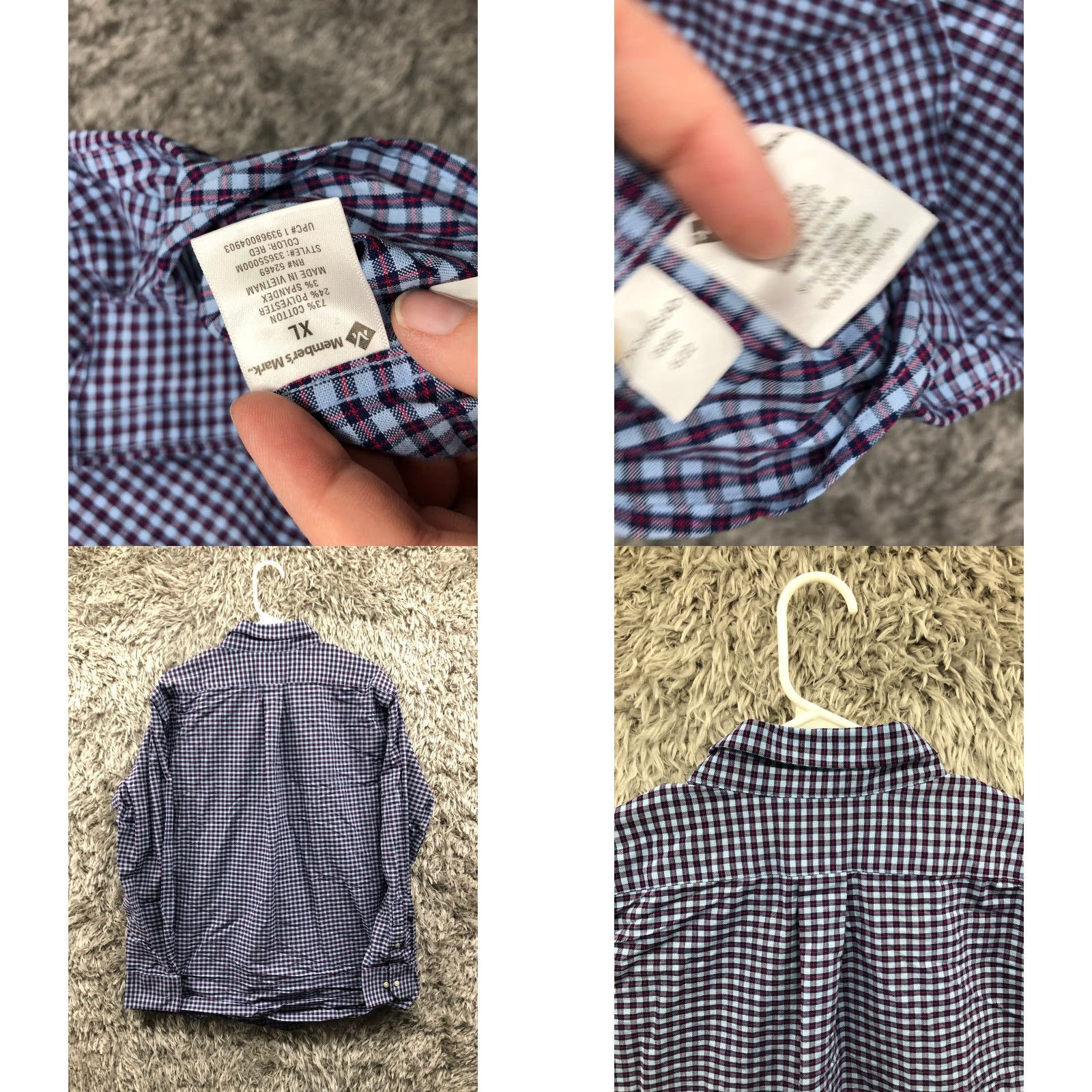 Vintage Member's Mark Shirt XL Mens Blue Plaid Long Sleeve Button-Down Collar Shirt Size US XL / EU 56 / 4 - 8 Thumbnail