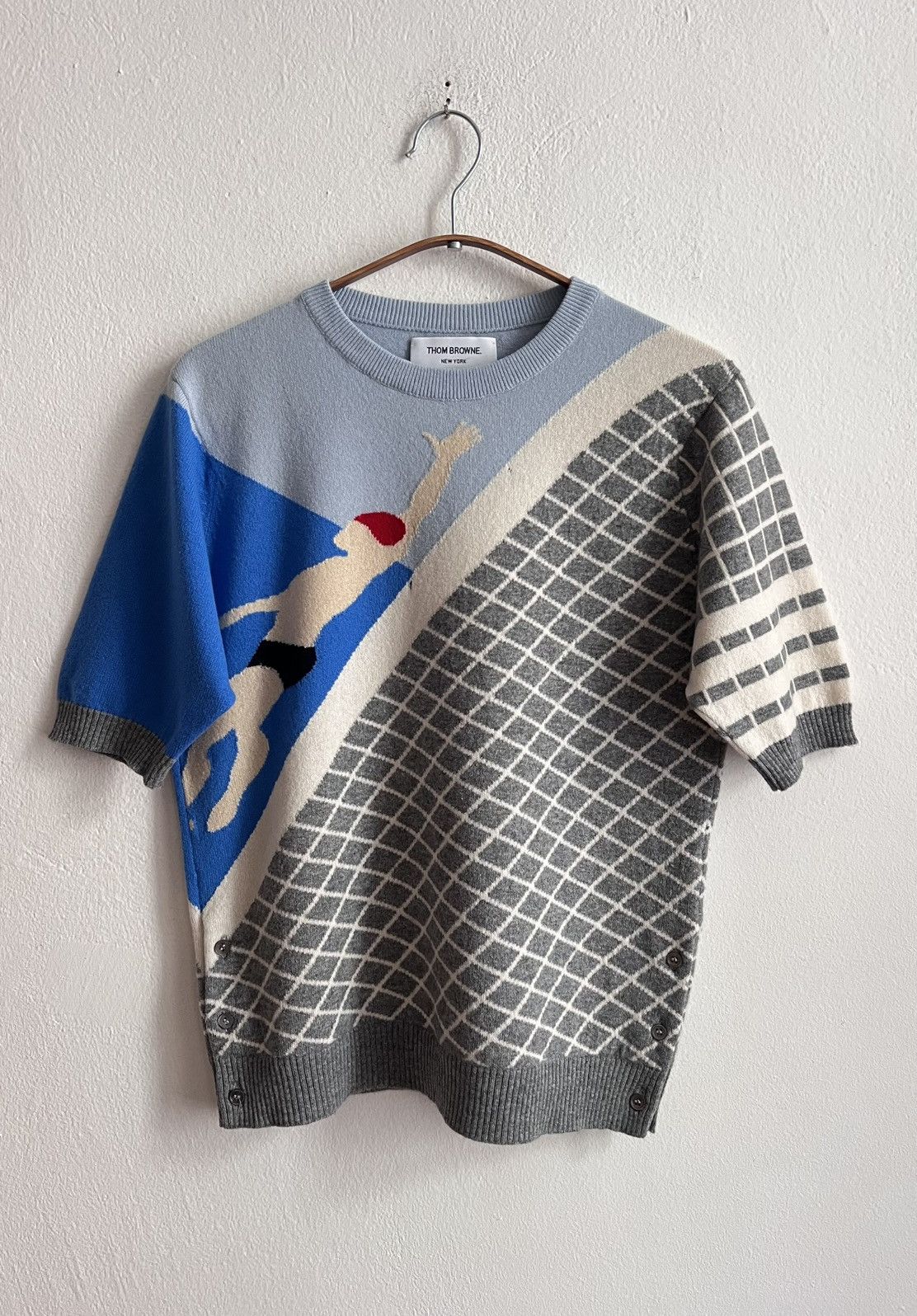 Thom Browne Thom Browne “swimmer” short sleeve cashmere sweater Size M / US 6-8 / IT 42-44 - 1 Thumbnail
