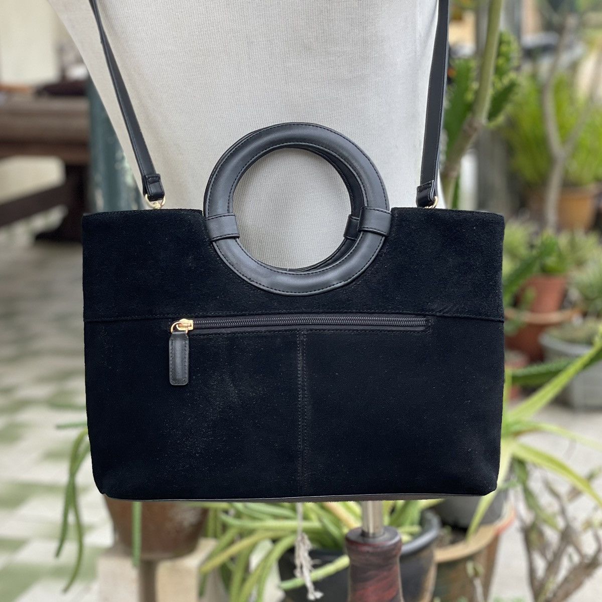 Japanese Brand × Leather Unbranded Patchwork Suede Leather Two Way Bag Size ONE SIZE - 4 Thumbnail