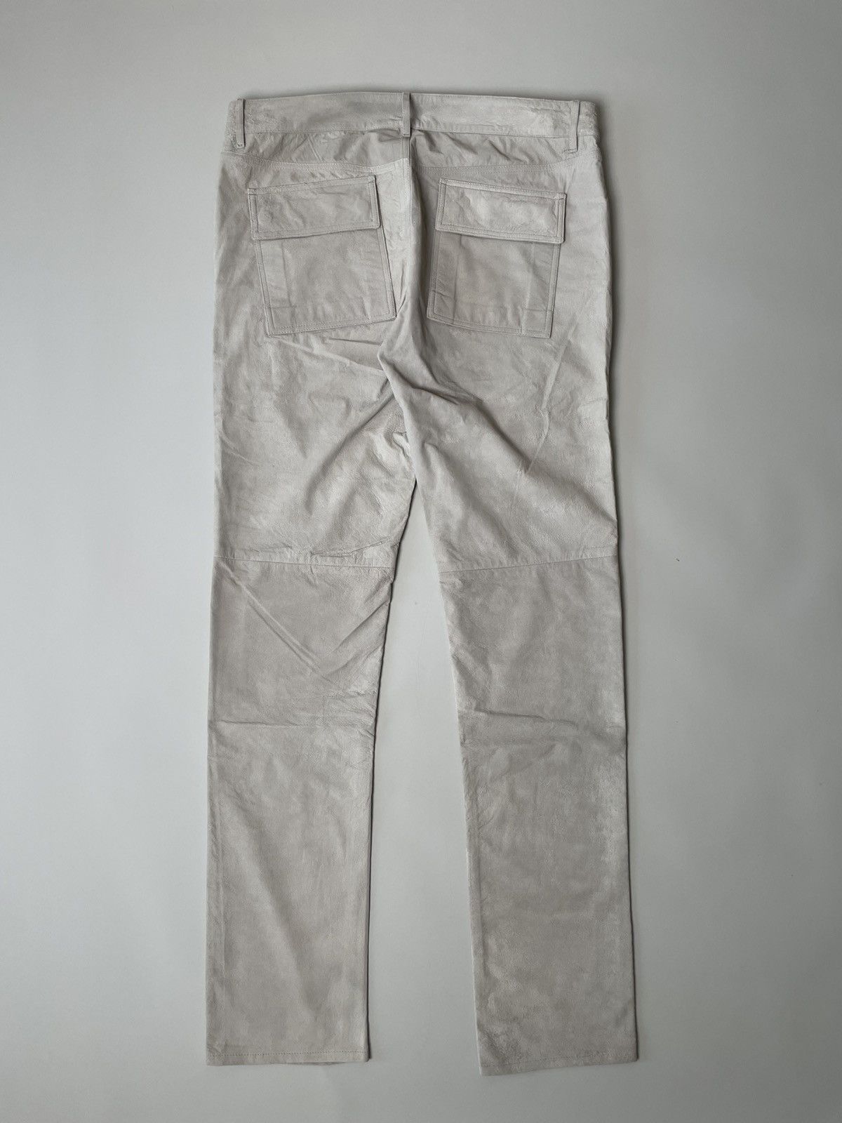 Rick Owens Rick Owens SS21 Blistered Leather Tyrone Cut Oyster Pants Size US 33 - 4 Thumbnail