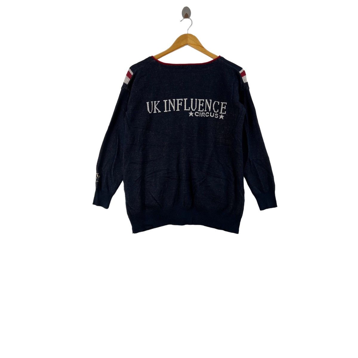 Vintage The Famous UK INFLUENCE CIRCUS Great Britain Flag Cardigan Size L / US 10 / IT 46 - 3 Thumbnail