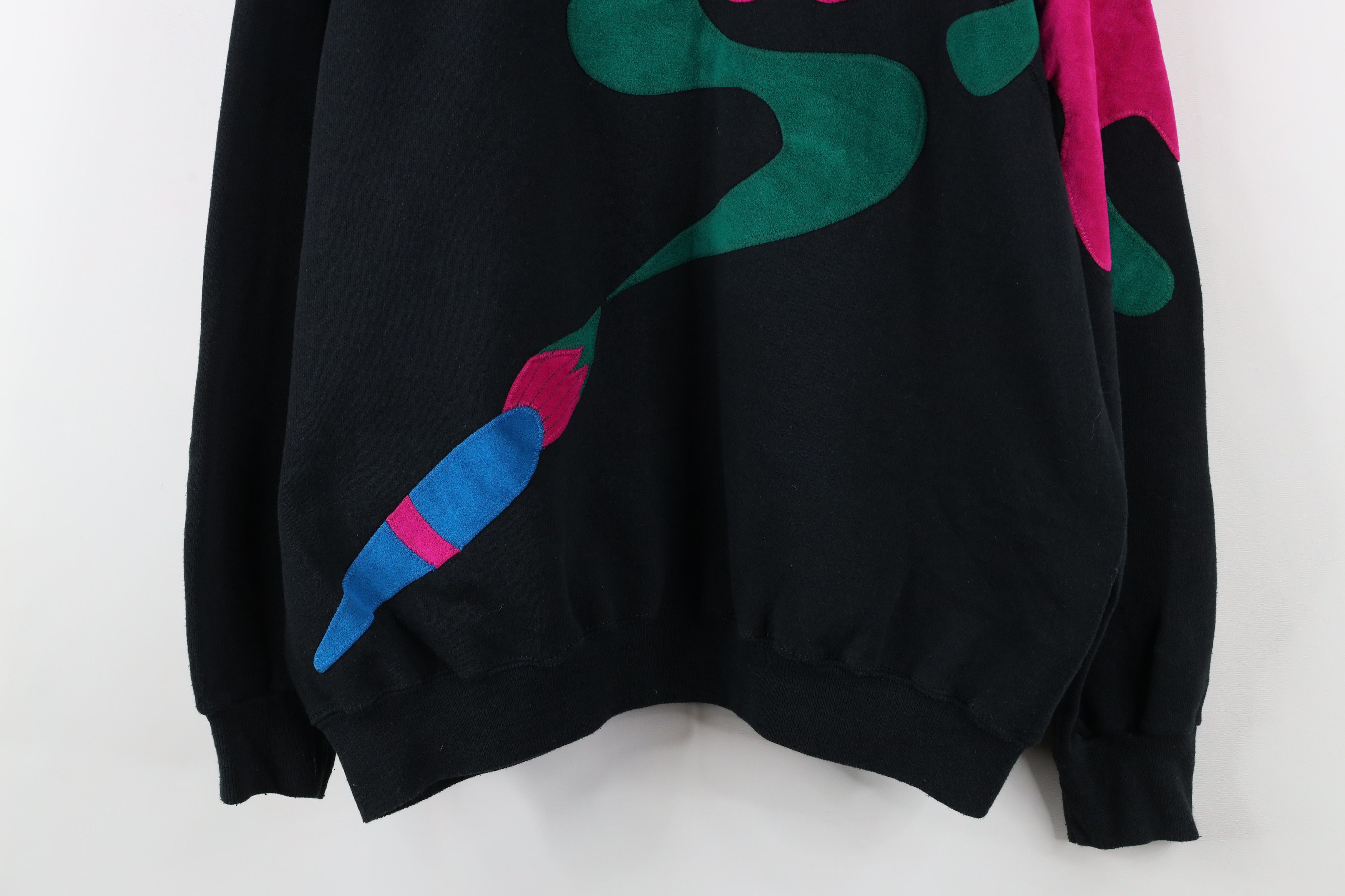 Vintage Vintage 90s Streetwear Art Paintbrush Sweatshirt USA Size XL / US 12-14 / IT 48-50 - 3 Thumbnail