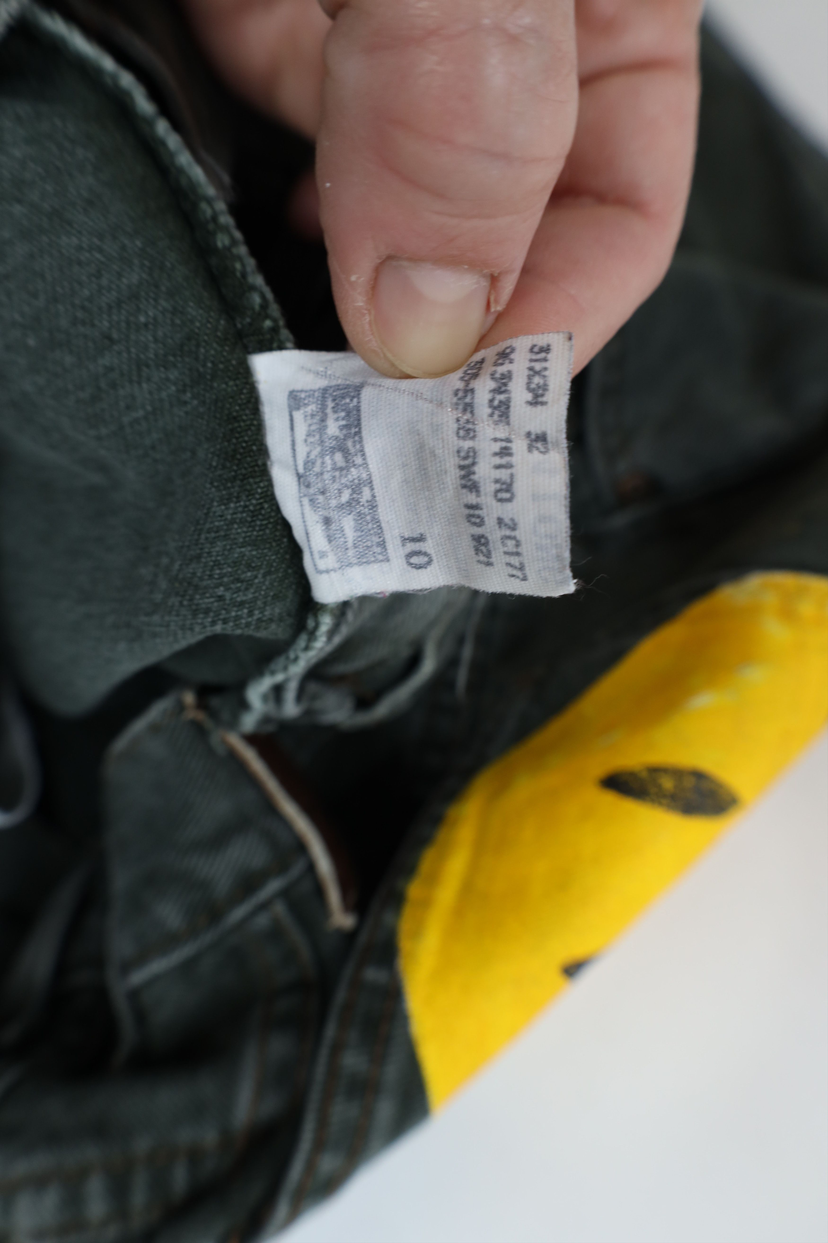 Lee × Vintage Vintage 90s Lee Hand Painted Smiley Face Jeans Green USA Size 36" / US 14 / IT 50 - 10 Thumbnail