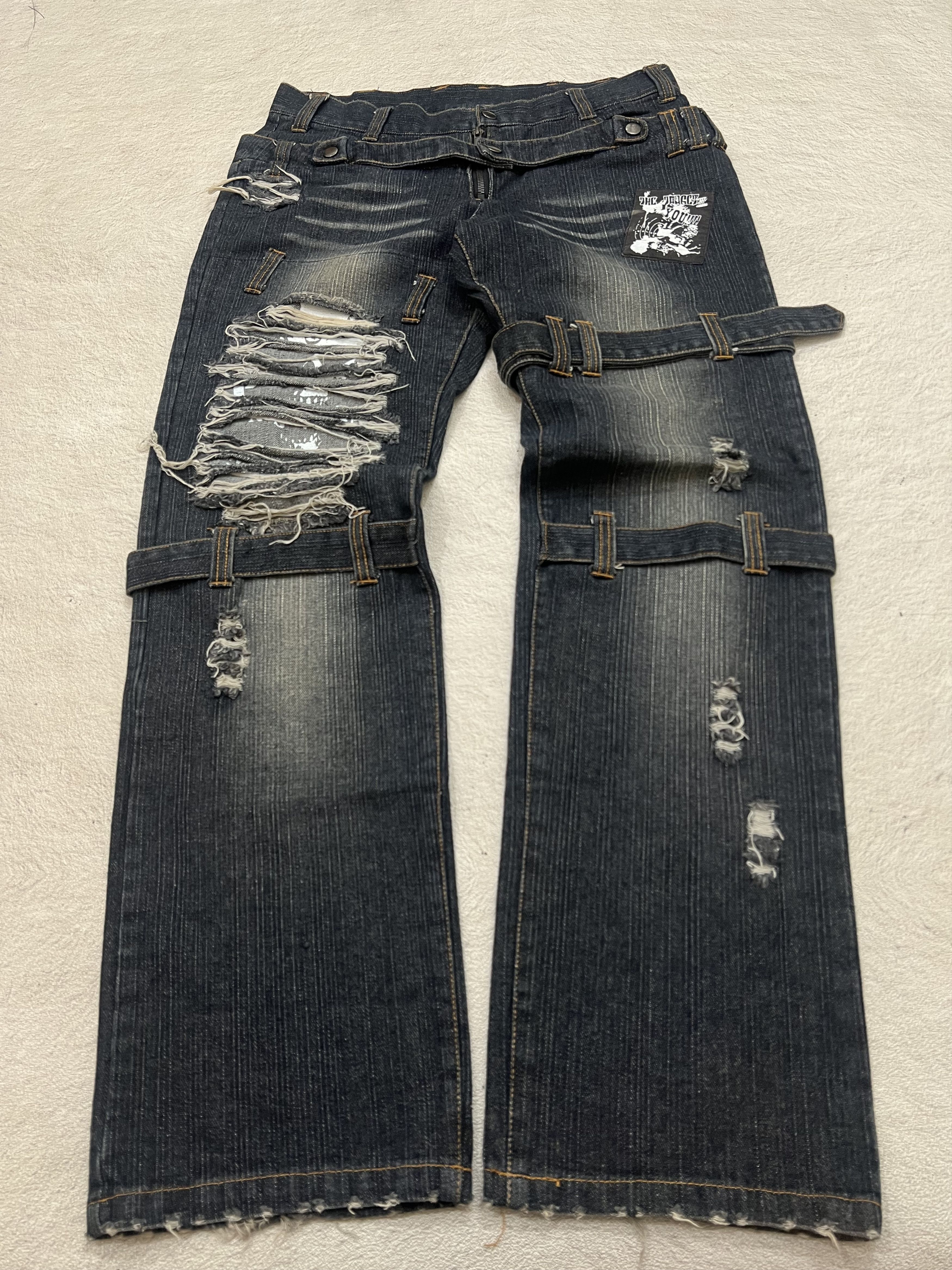 Japanese Brand 2000s Sex Belt Bondage Double Waist Wash Jeans y2k Lgb Ifsix Size US 30 / EU 46 - 1 Thumbnail