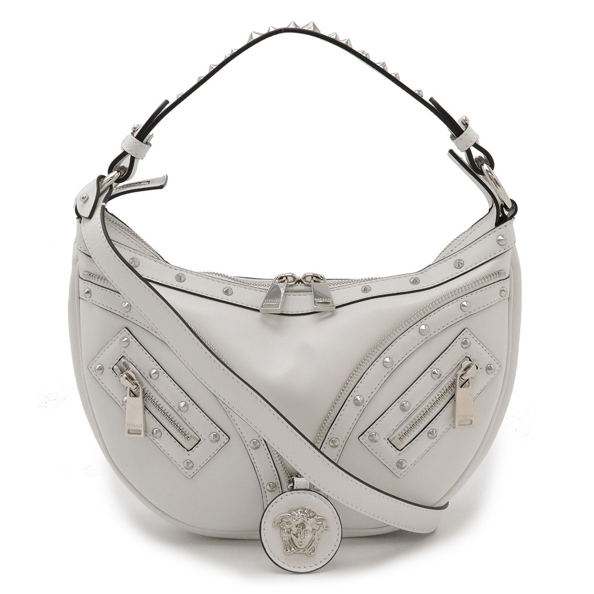 Versace Versace Versace Small 2WAY Medusa Leather Studded Hobo Shoulder Bag Leather Shoulder Bag 1007680 in Pristine Condition Size ONE SIZE - 1 Thumbnail