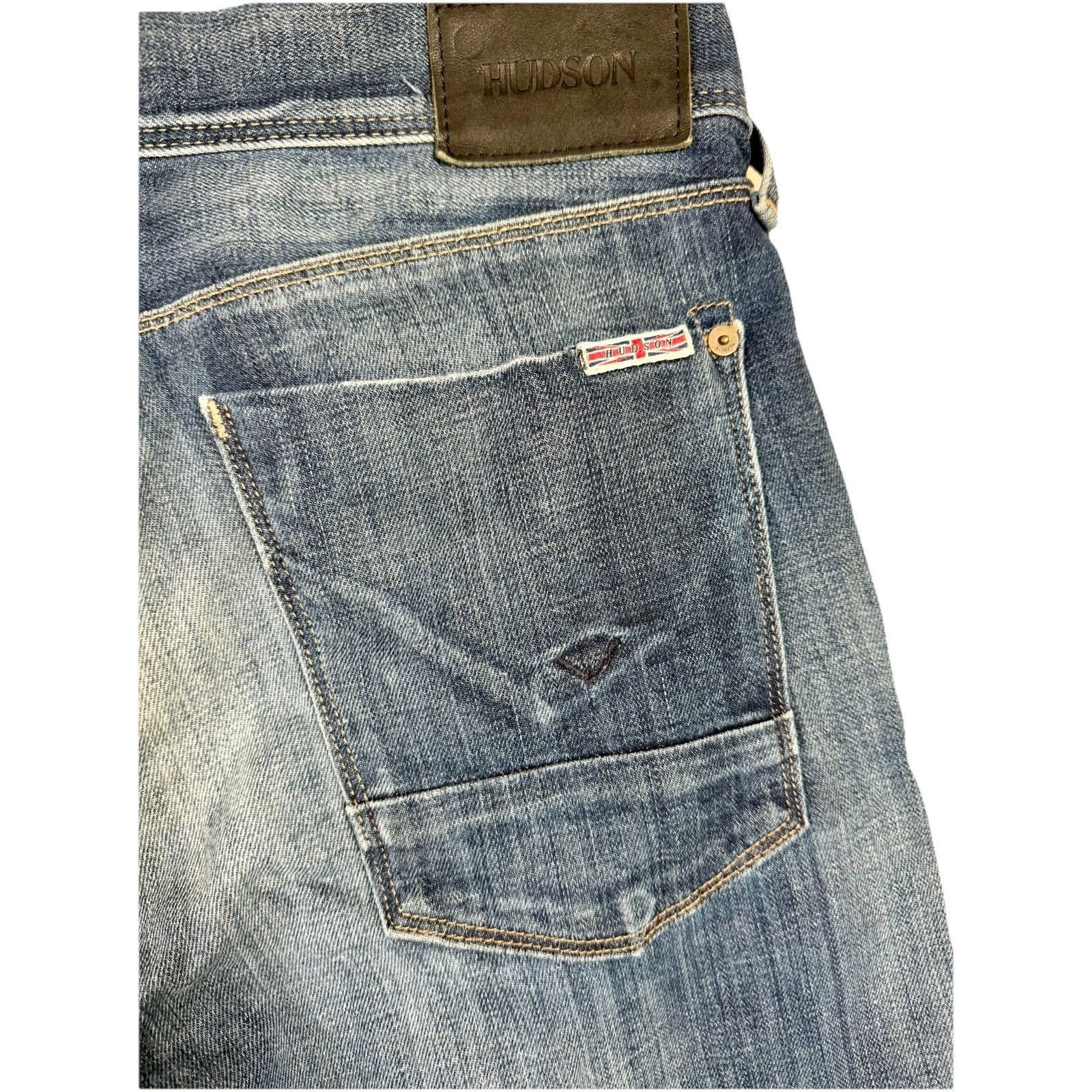 Hudson Hudson Men's Straight Jeans 32X31 Dark Blue Wash Button Fly Size US 32 / EU 48 - 4 Thumbnail