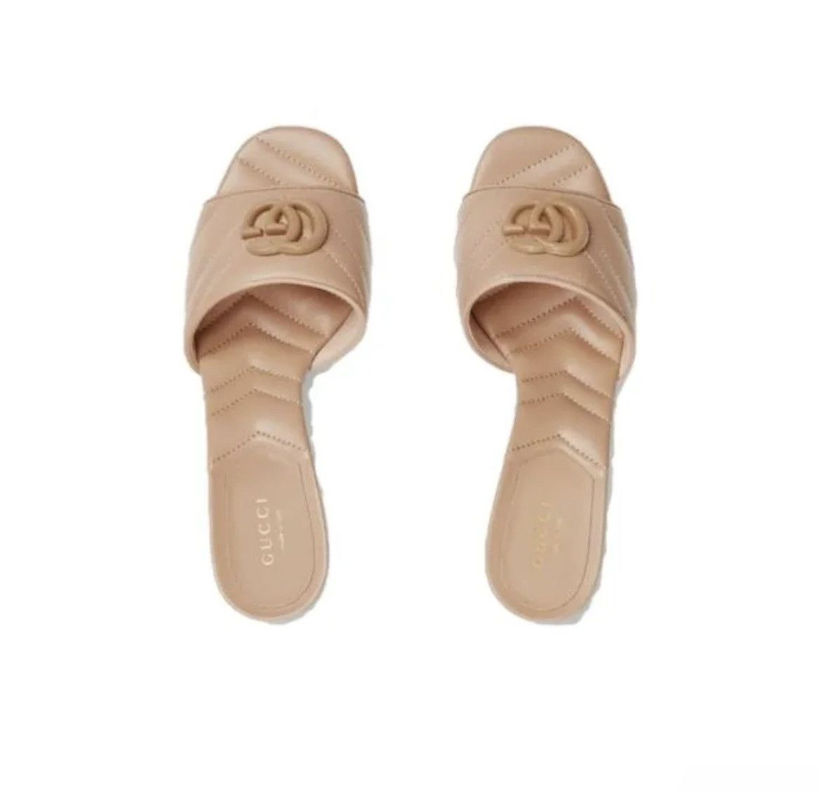Gucci Gucci Double G Mid Heel Slide Sandal Camelia Size US 10 / IT 40 - 8 Thumbnail