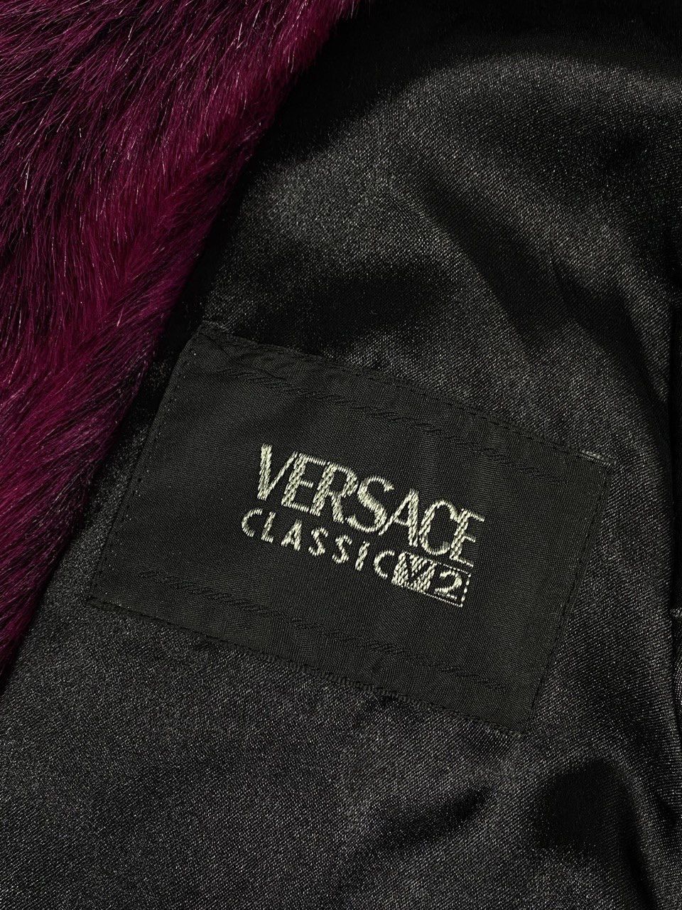 Versace Vintage 90s Versace Classic V2 Y2k Faux Fur Coat Jacket Size L / US 10 / IT 46 - 14 Thumbnail