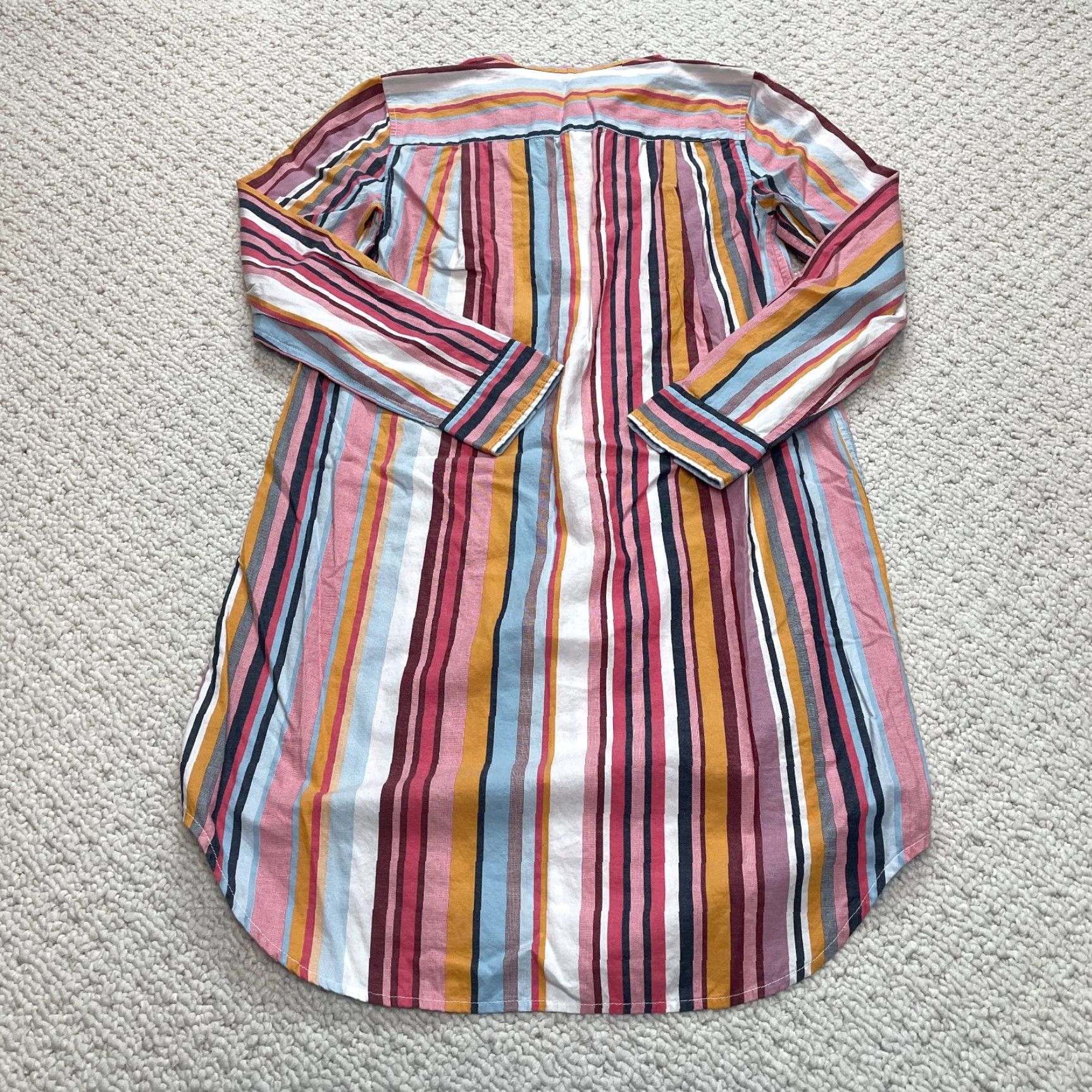 Tommy Hilfiger Tommy Hilfiger Tunic Shirt Dress Womens S Blue Striped Long Sleeve Knee Length Shirt Dress Size S / US 4 / IT 40 - 8 Thumbnail