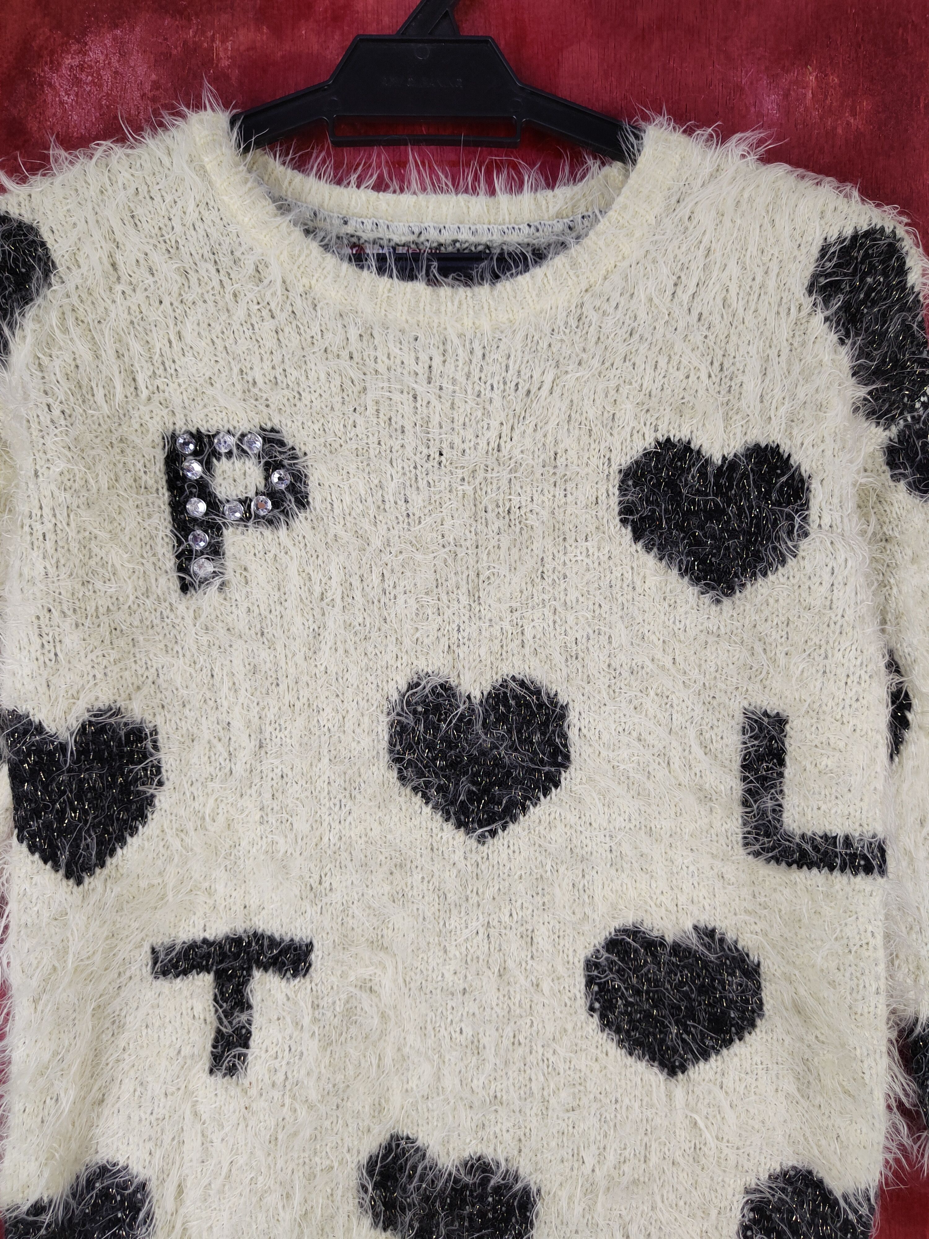 Homespun Knitwear × Japanese Brand × Vintage Pink Latte Yellow Shag Shaggy Fur Mohair Knitwear #S1992 Size XXS / US 00 / IT 34 - 2 Thumbnail