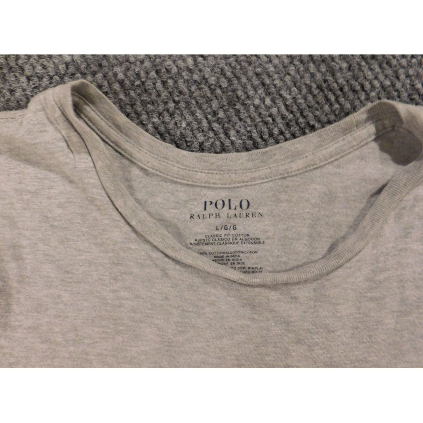 Polo Ralph Lauren Polo Ralph Lauren Mens Shirt Short Sleeve Crew Neck Gray Logo Knit Cotton Spandex T-Shirt Regular L. Size US L / EU 52-54 / 3 - 7 Thumbnail