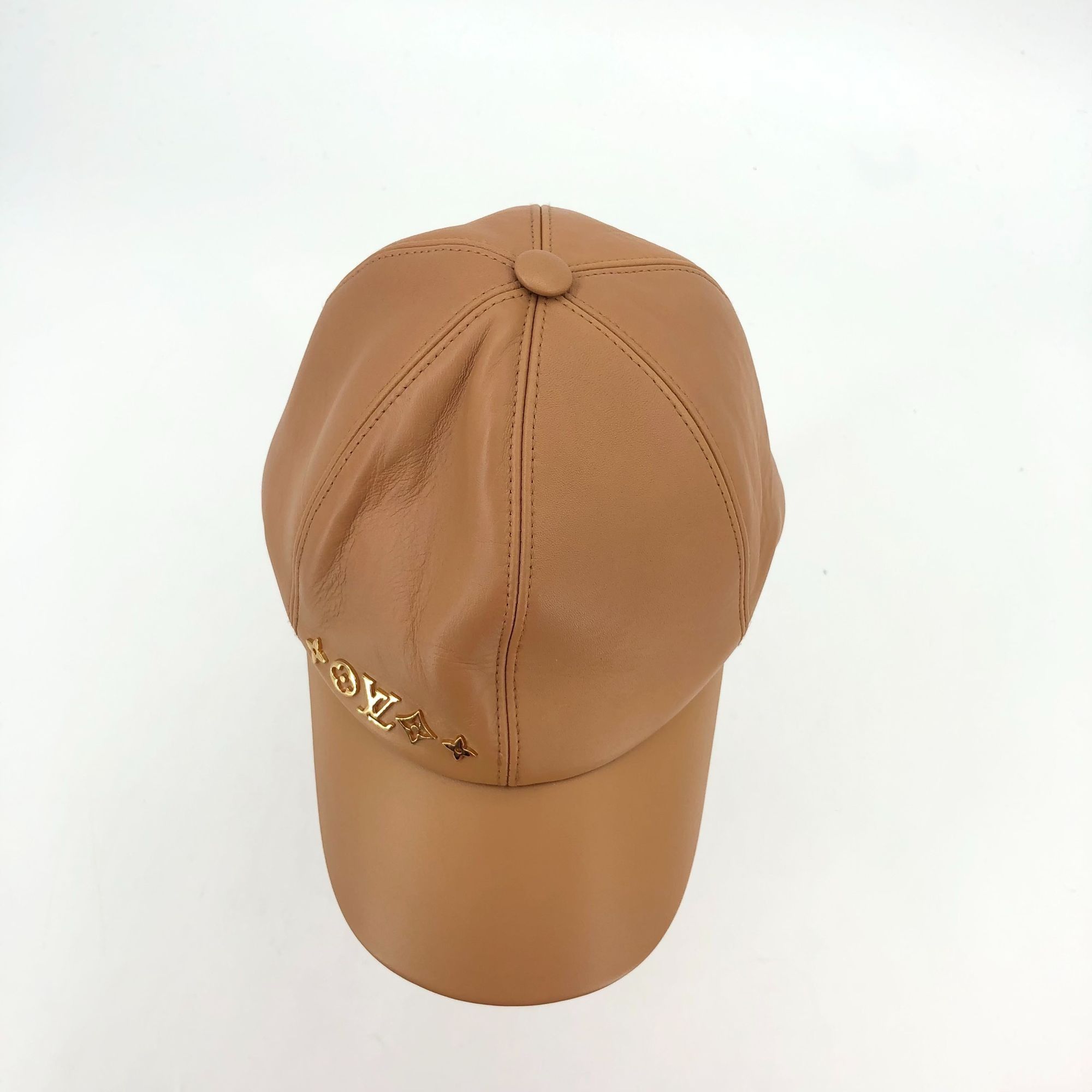 Louis Vuitton Louis Vuitton Brown Sheepskin Baseball Cap With Gold Logo Ma Size ONE SIZE - 6 Thumbnail