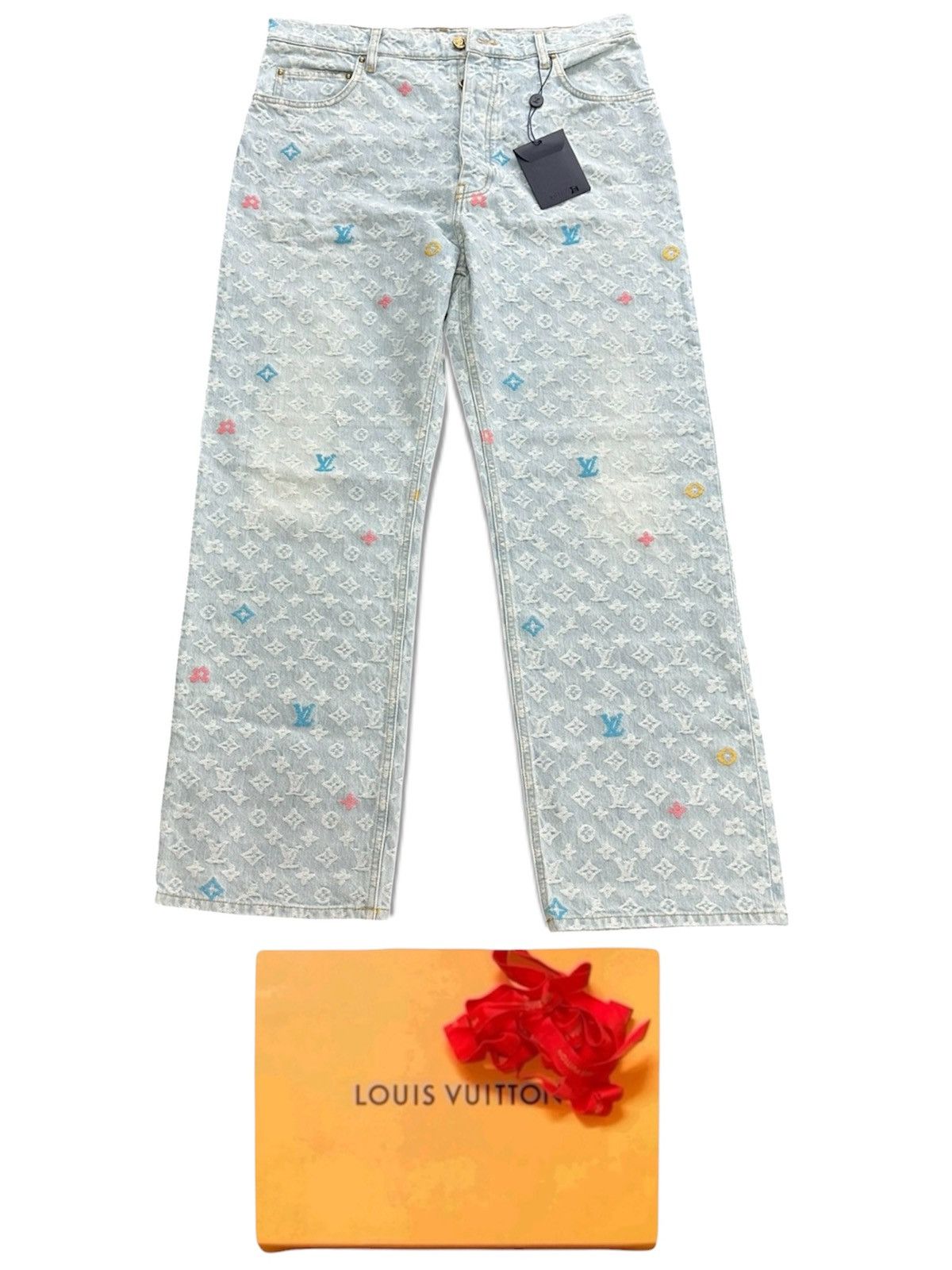 Louis Vuitton × Tyler The Creator Louis Vuitton X Tyler 36 Craggy Blue Monogram Denim Jeans Size US 36 / EU 52 - 1 Thumbnail