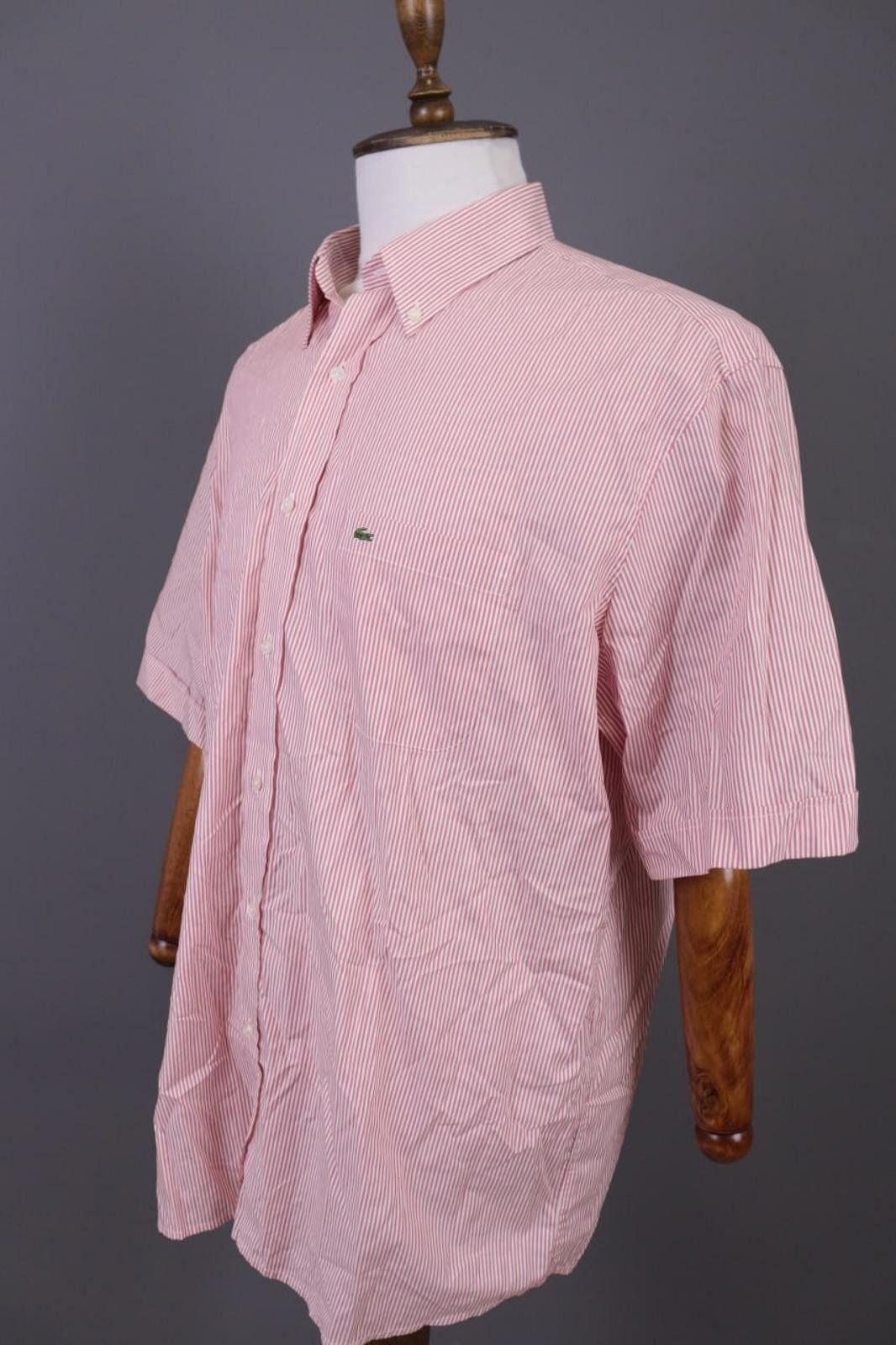 Lacoste Lacoste Regular Fit Pink Pinstripe Button Up Shirt Size 46 Size US M / EU 48-50 / 2 - 9 Thumbnail