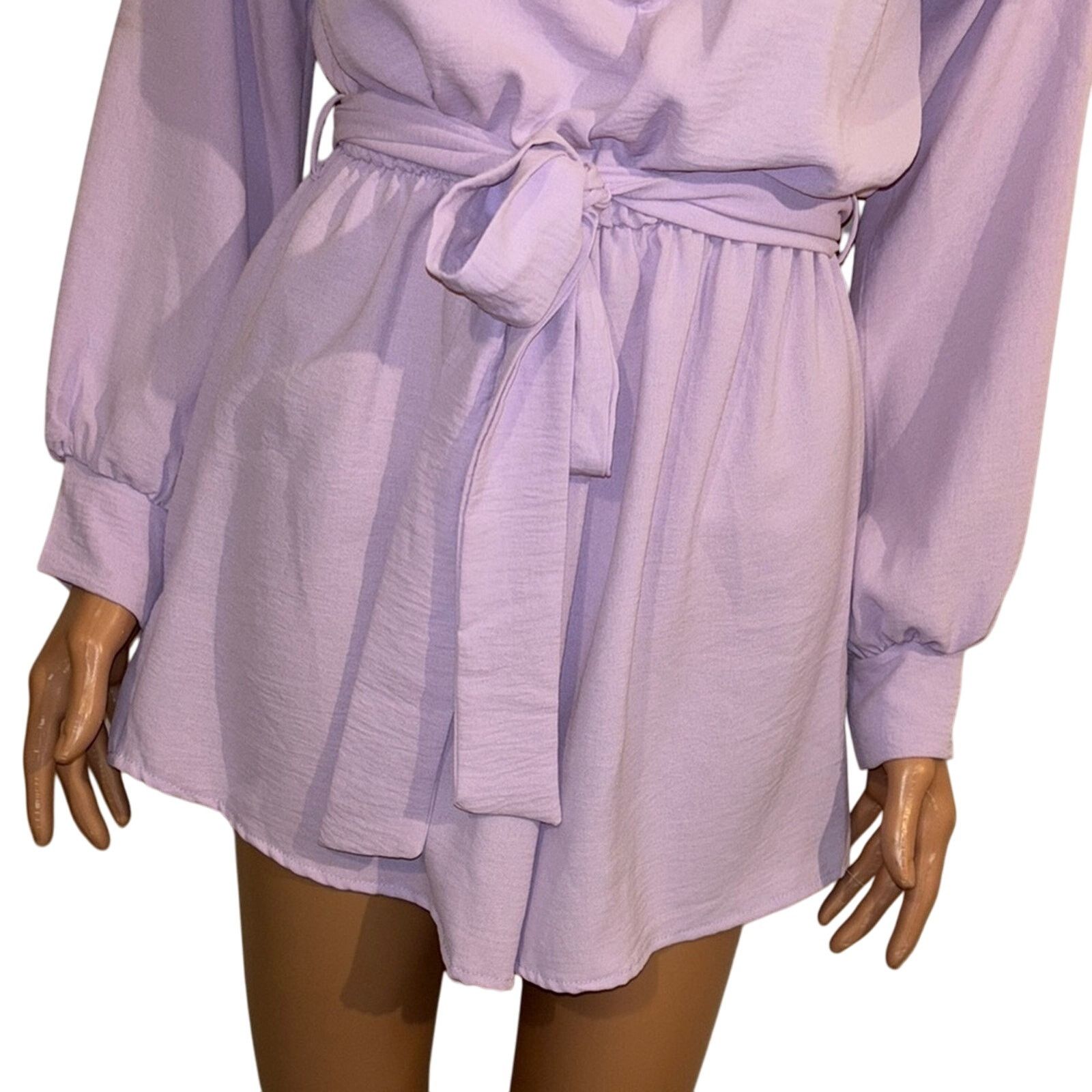 The Unbranded Brand Fashion Nova Lavender Long Sleeve Romper - Small Size S / US 4 / IT 40 - 3 Thumbnail
