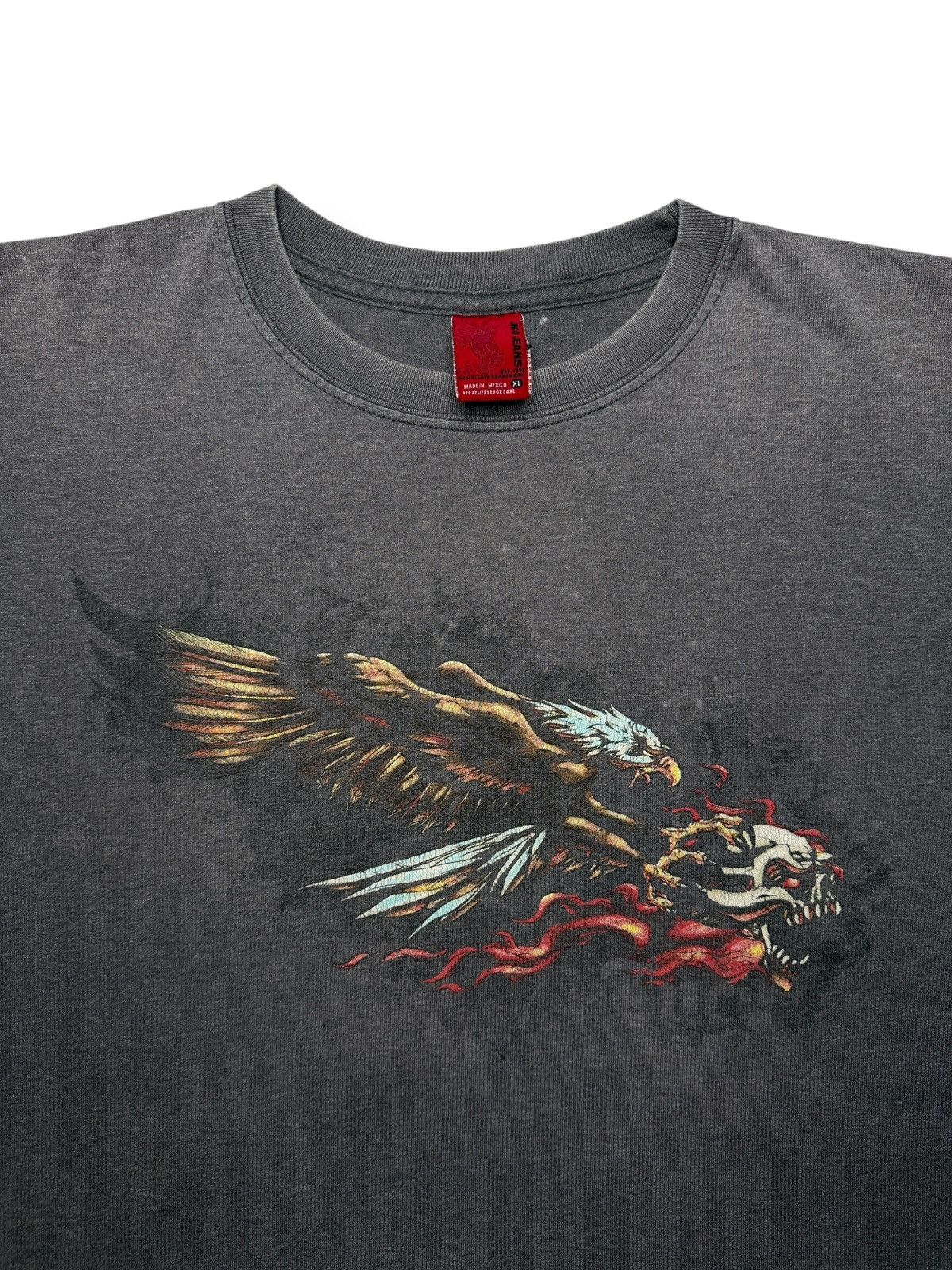 JNCO Vintage Y2K JNCO Jeans Flaming Eagle Skull Tee Shirt Size US XL / EU 56 / 4 - 3 Thumbnail