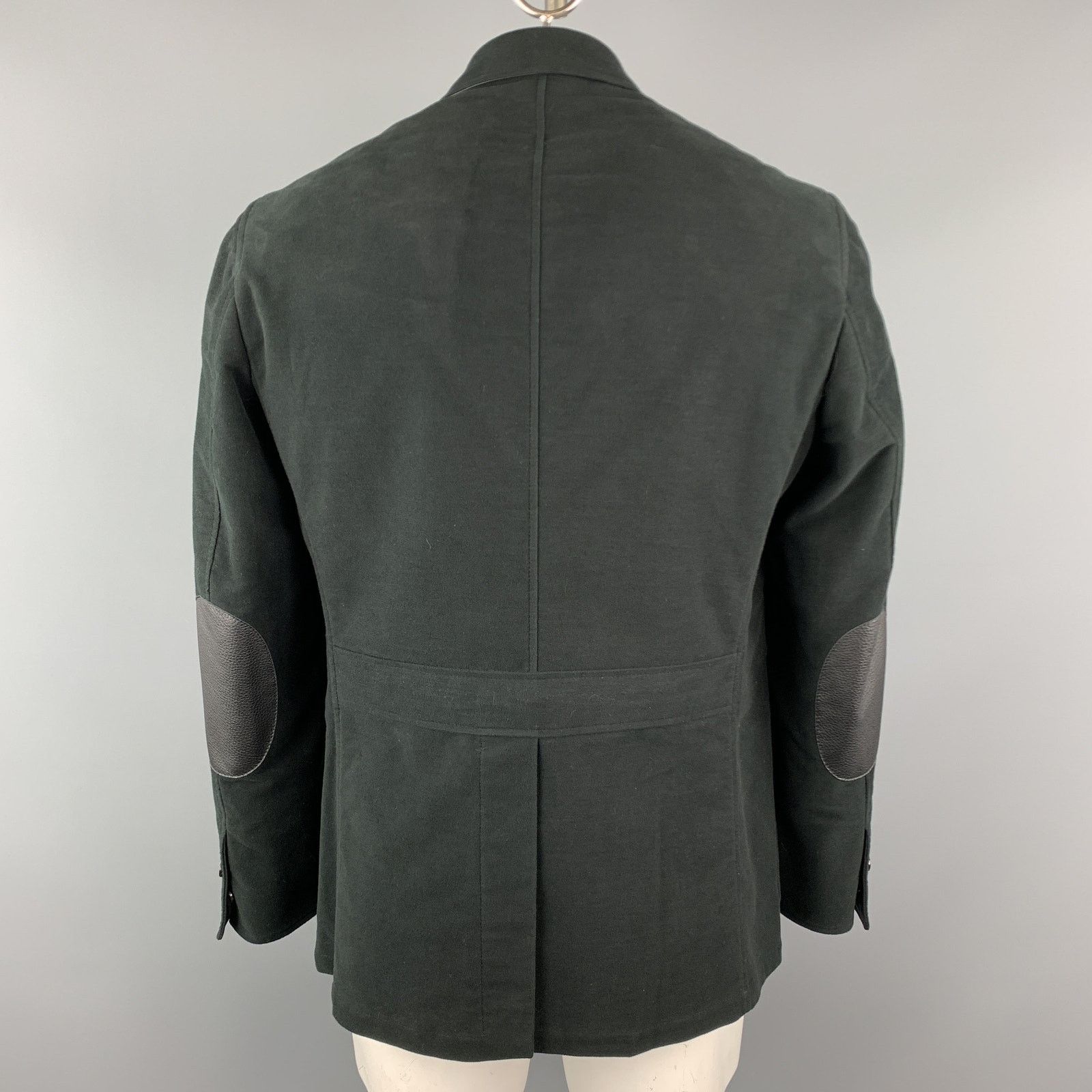 Belvest Black Cotton/Elastane Notch Lapel Patch Pockets Jacket Size US L / EU 52-54 / 3 - 4 Thumbnail