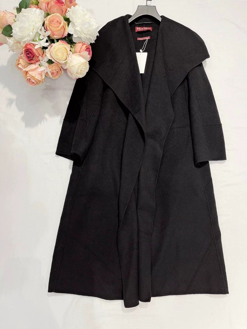 Max Mara Max Mara Black woolen coat Size S / US 4 / IT 40 - 1 Thumbnail