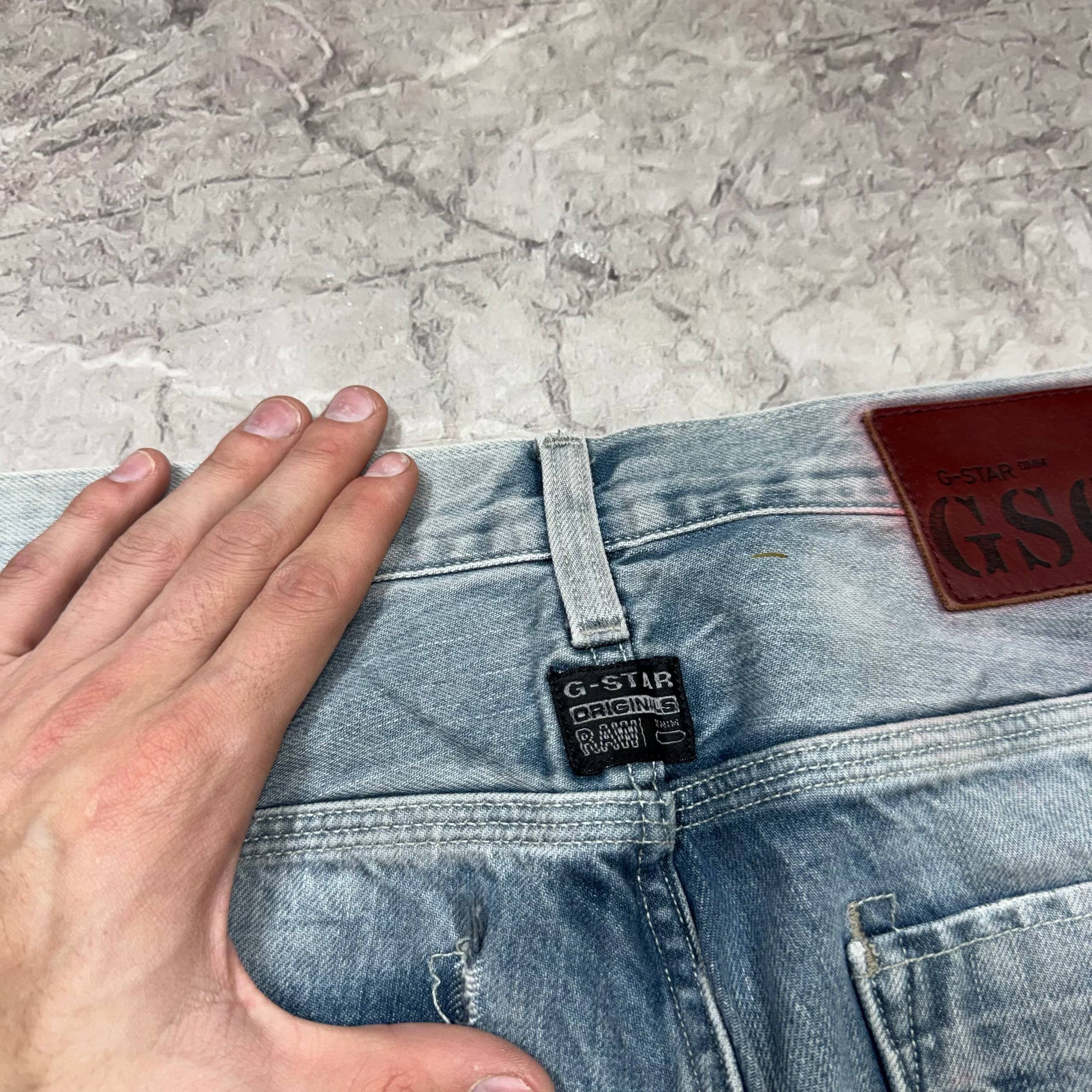 G-Star G-Star Raw Big Logo Denim Baggy Faded Y2K Jeans Mens Size Size US 33 - 15 Thumbnail
