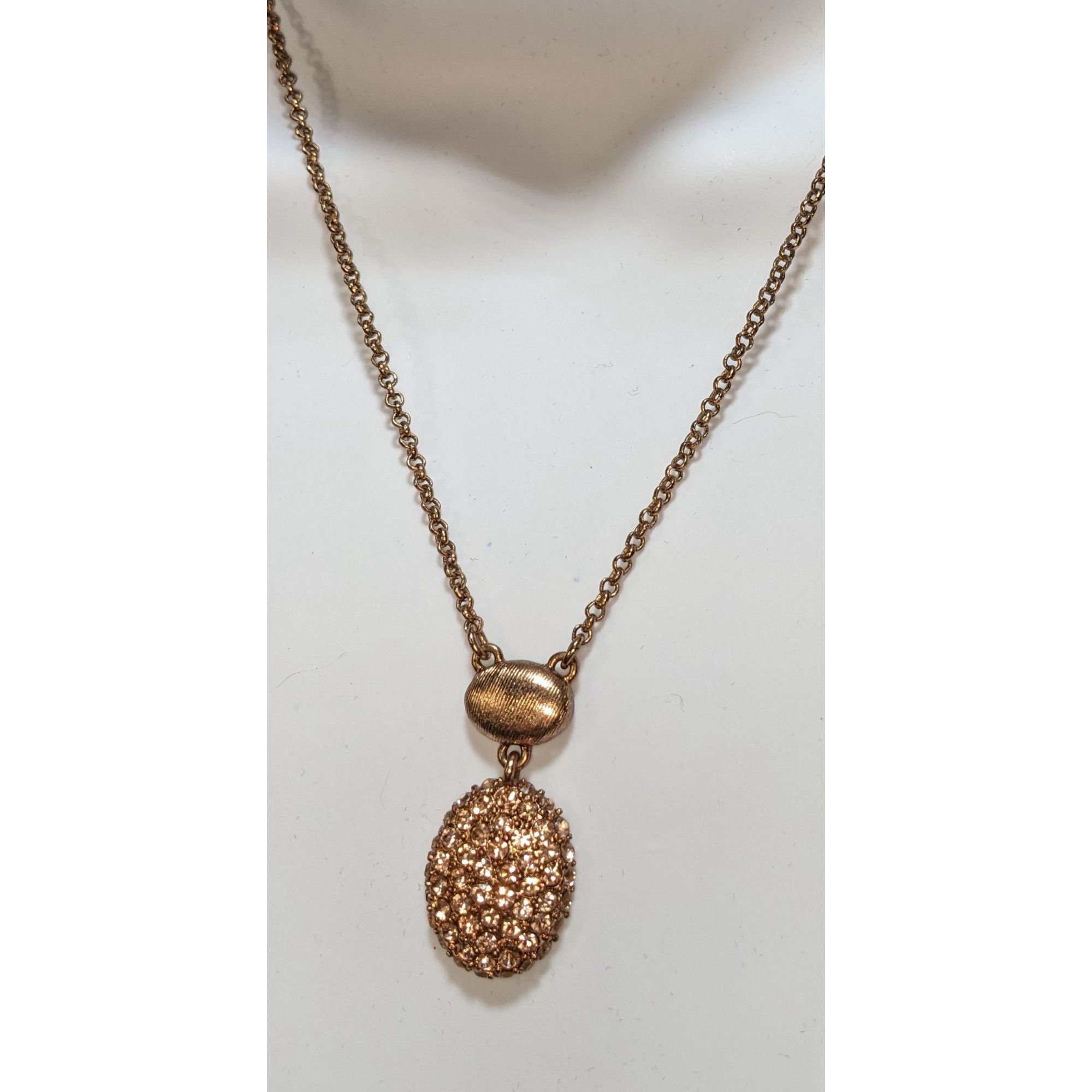 Monet Elegant Monet Rose Gold-Tone Crystal Pendant Necklace With T Size ONE SIZE - 1 Thumbnail
