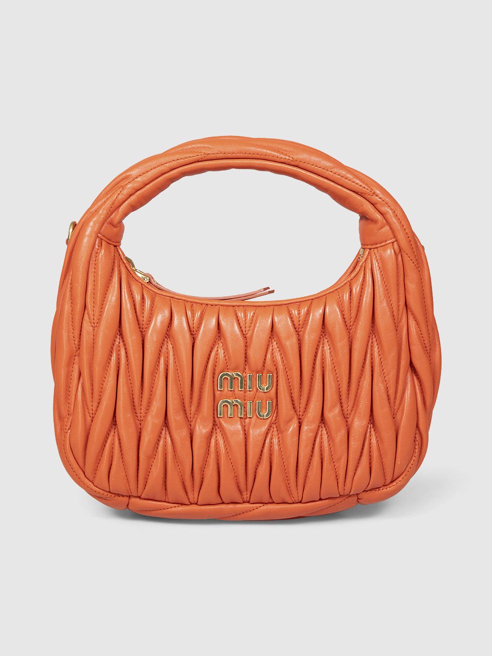Orange Wander Matelassé Nappa Hobo Bag