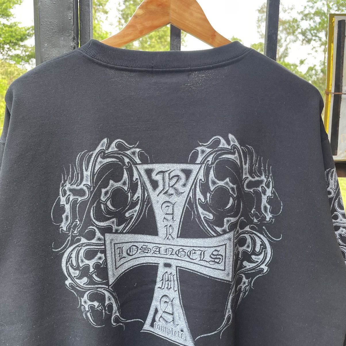 Japanese Brand 🔥Vintage Karma Skateboard Big Flame Cross Logo Sweatshirts Size US M / EU 48-50 / 2 - 3 Thumbnail