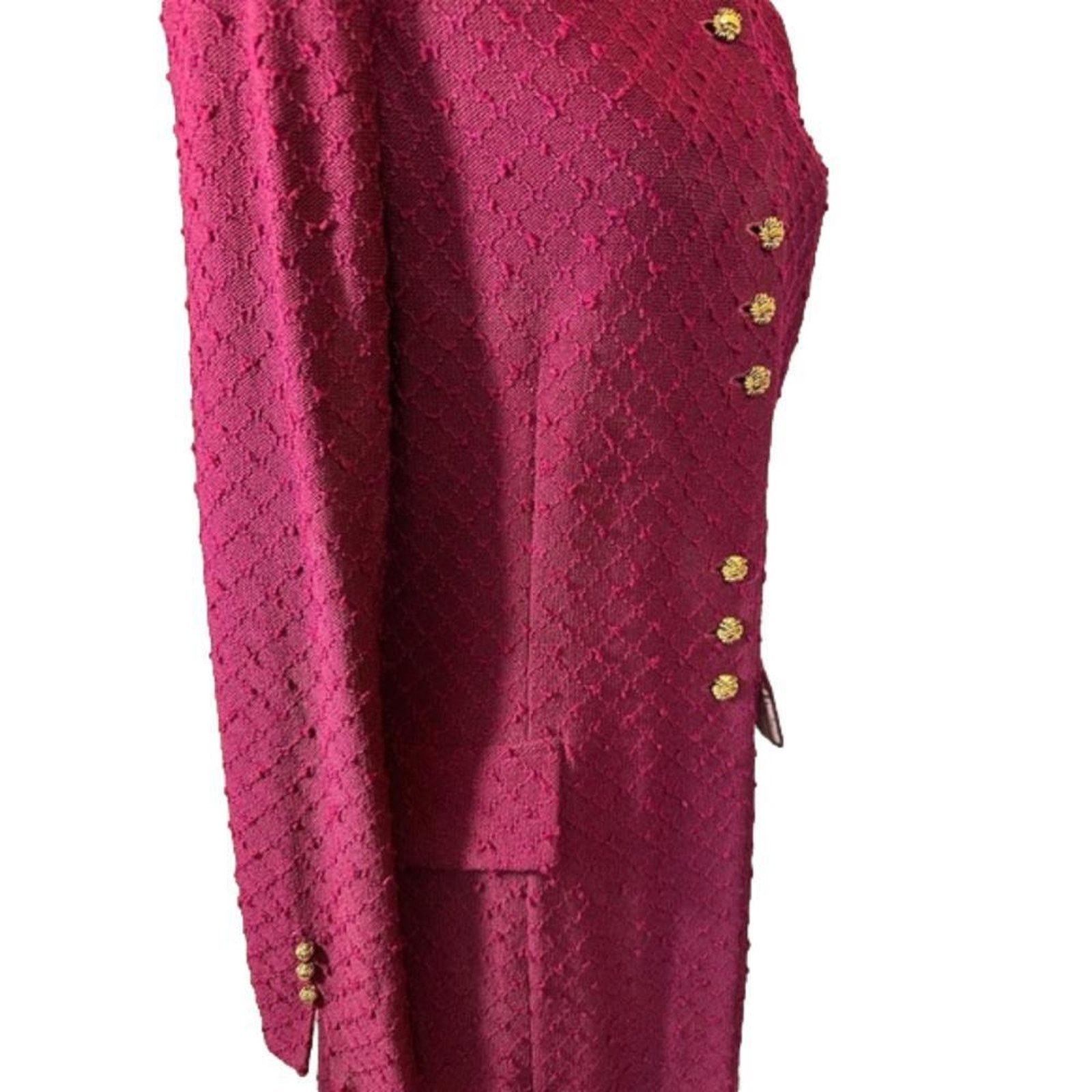 St. John St John Knit Vintage Elegant Long Coat with Floral Collar Size L / US 10 / IT 46 - 4 Thumbnail