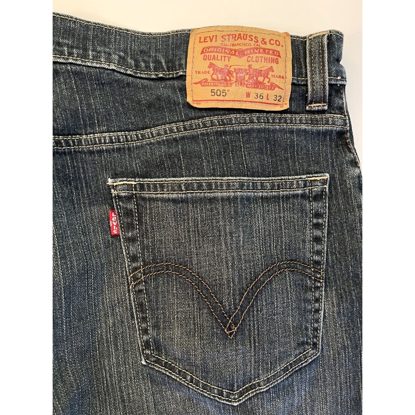 Levi's Levi's 505 Jeans Mens Regular Fit Denim Blue Medium Wash 36x32 Size US 36 / EU 52 - 7 Thumbnail