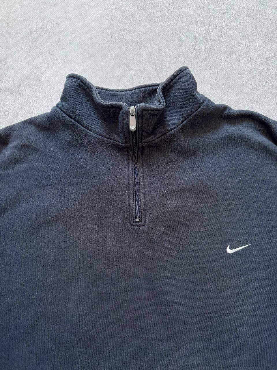 Nike Nike Vintage Y2K 1/4 Zip Navy Swoosh Sweater Size US XL / EU 56 / 4 - 6 Thumbnail